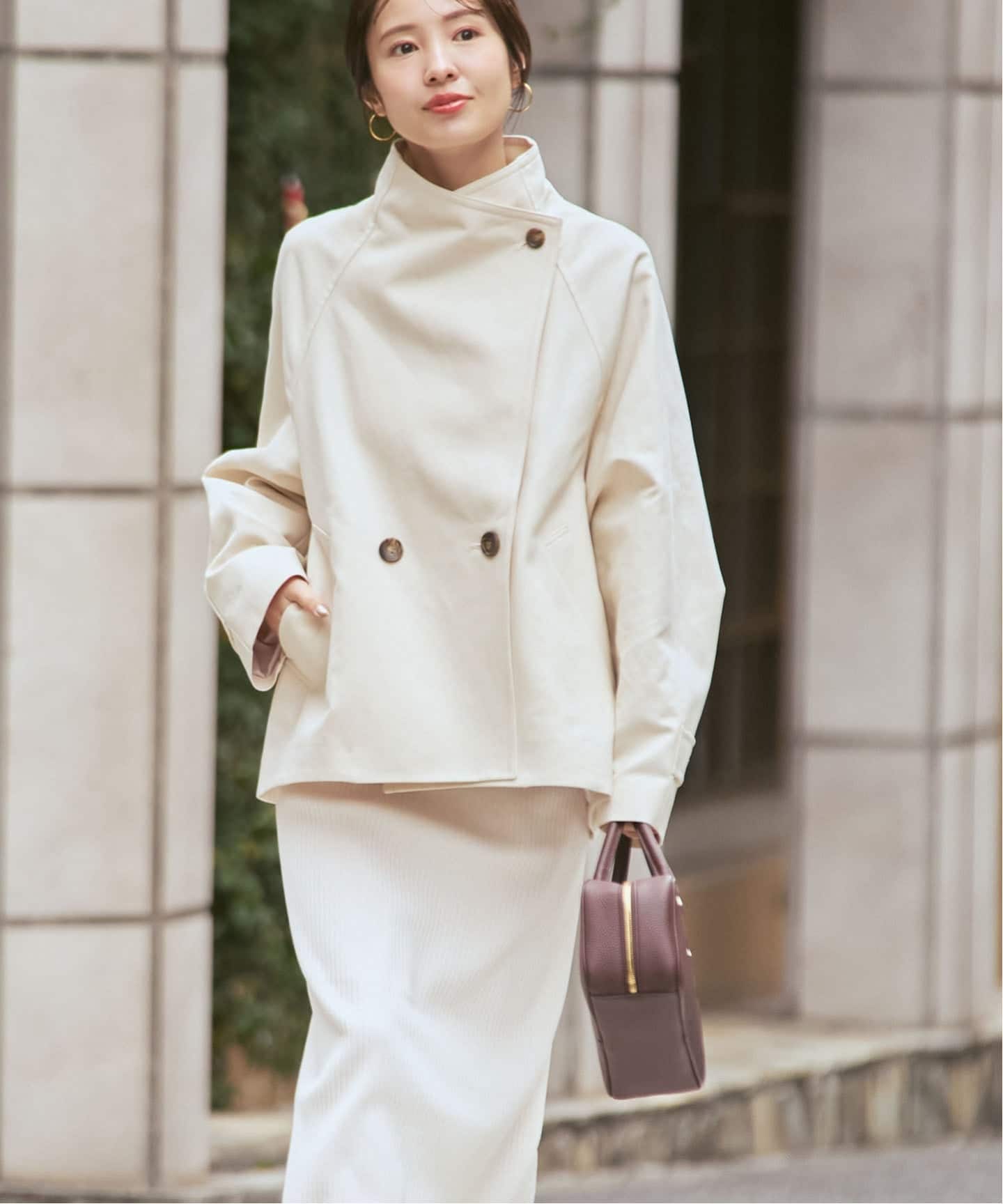 コットンダブルクロススタンドショートコート（その他ブルゾン