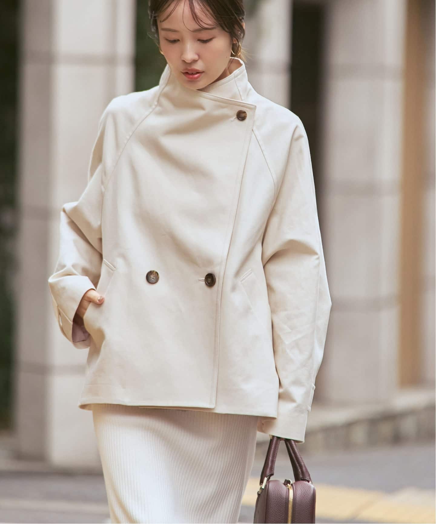 コットンダブルクロススタンドショートコート（その他ブルゾン