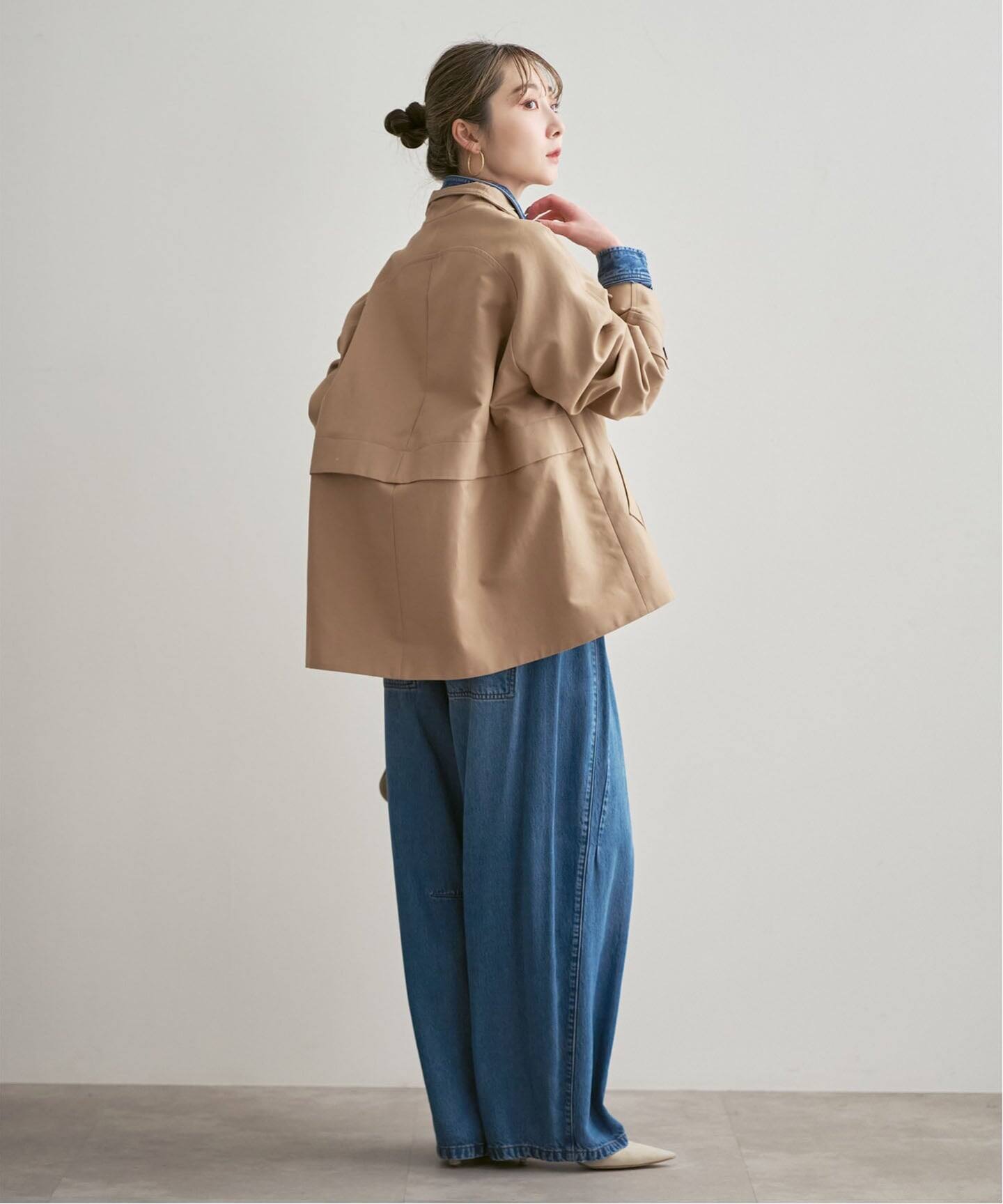 コットンダブルクロススタンドショートコート（その他ブルゾン