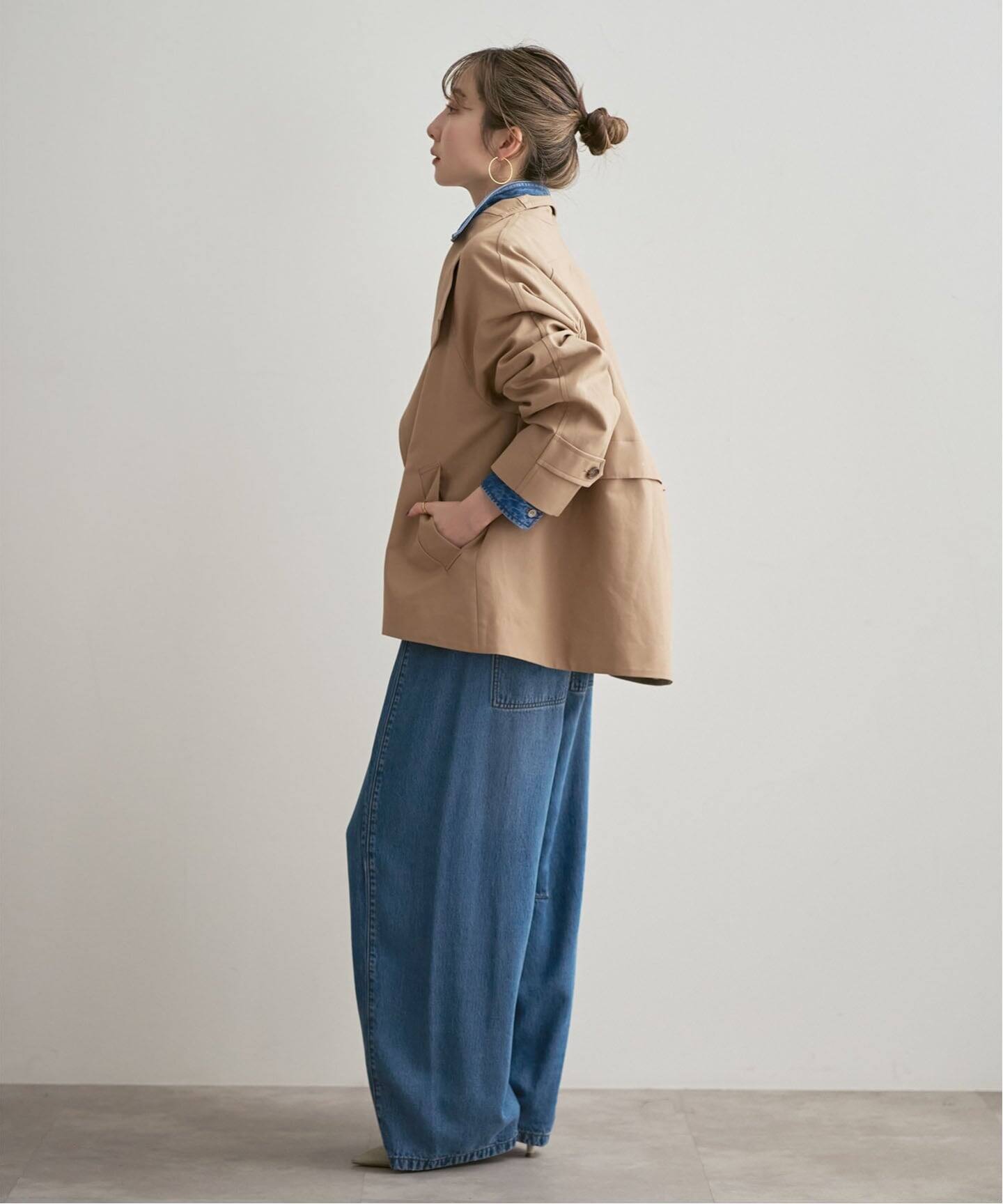 コットンダブルクロススタンドショートコート（その他ブルゾン