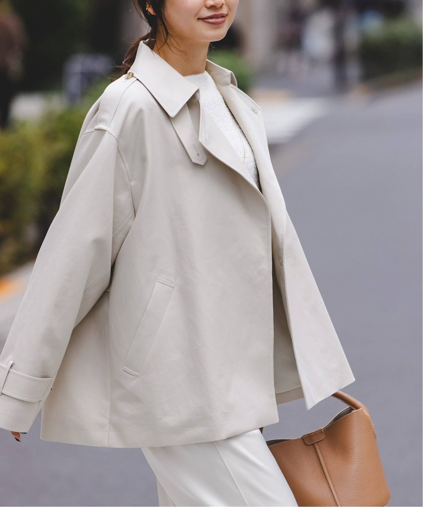 ゆ*き様 新品　Noble コットンダブルクロスハーフコート　36 ナチュラル WEB限定追加予約》コットンダブルクロスハーフコート（その他ブルゾン