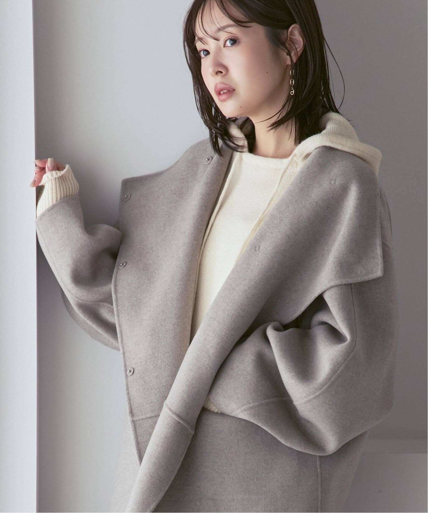 予約》Super160ウール/FOXショートコート（その他ブルゾン／アウター 