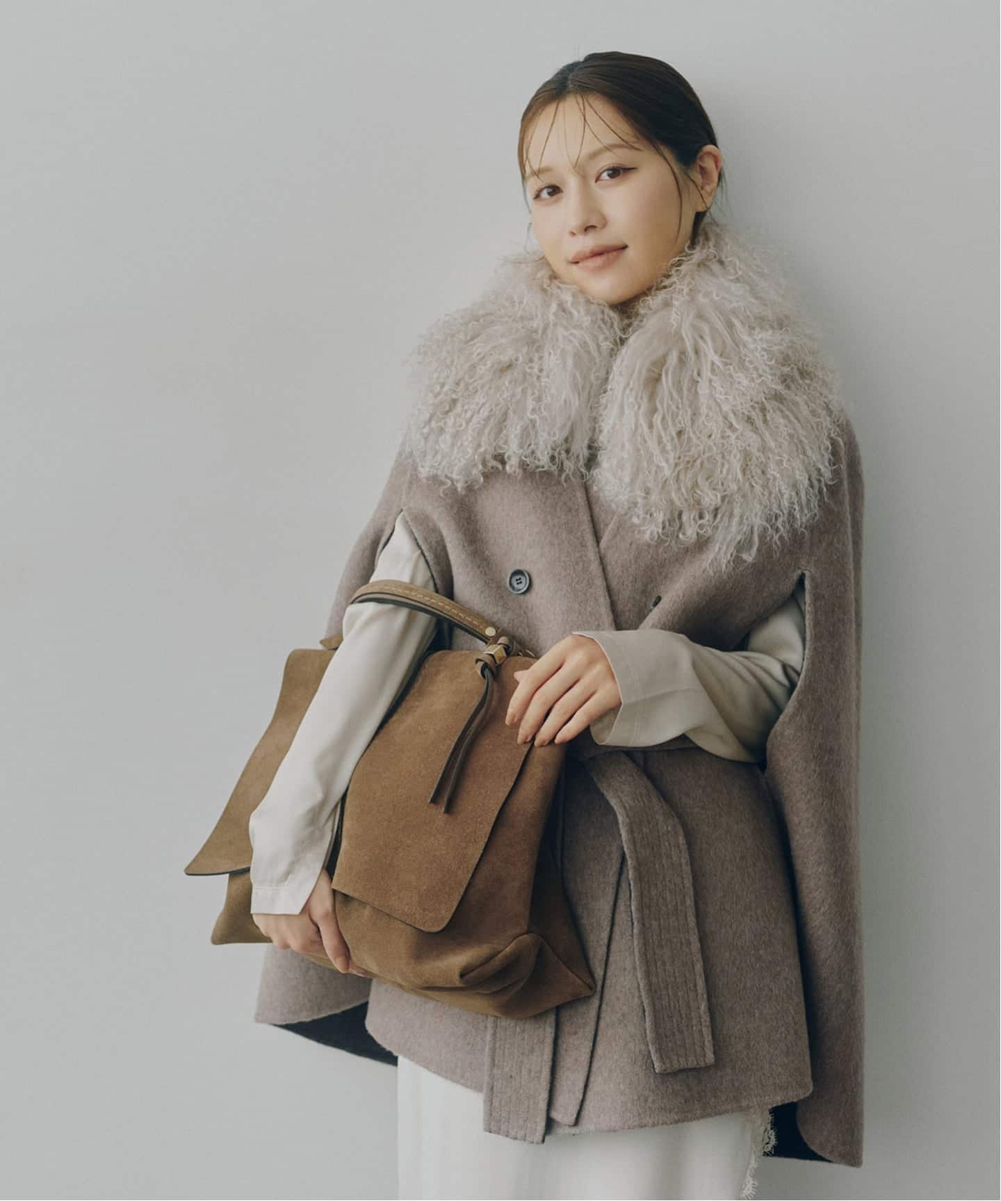 予約》【L'AUBEBLANC×NOBLE】 Dual Face Cape Coat（ノーカラーコート