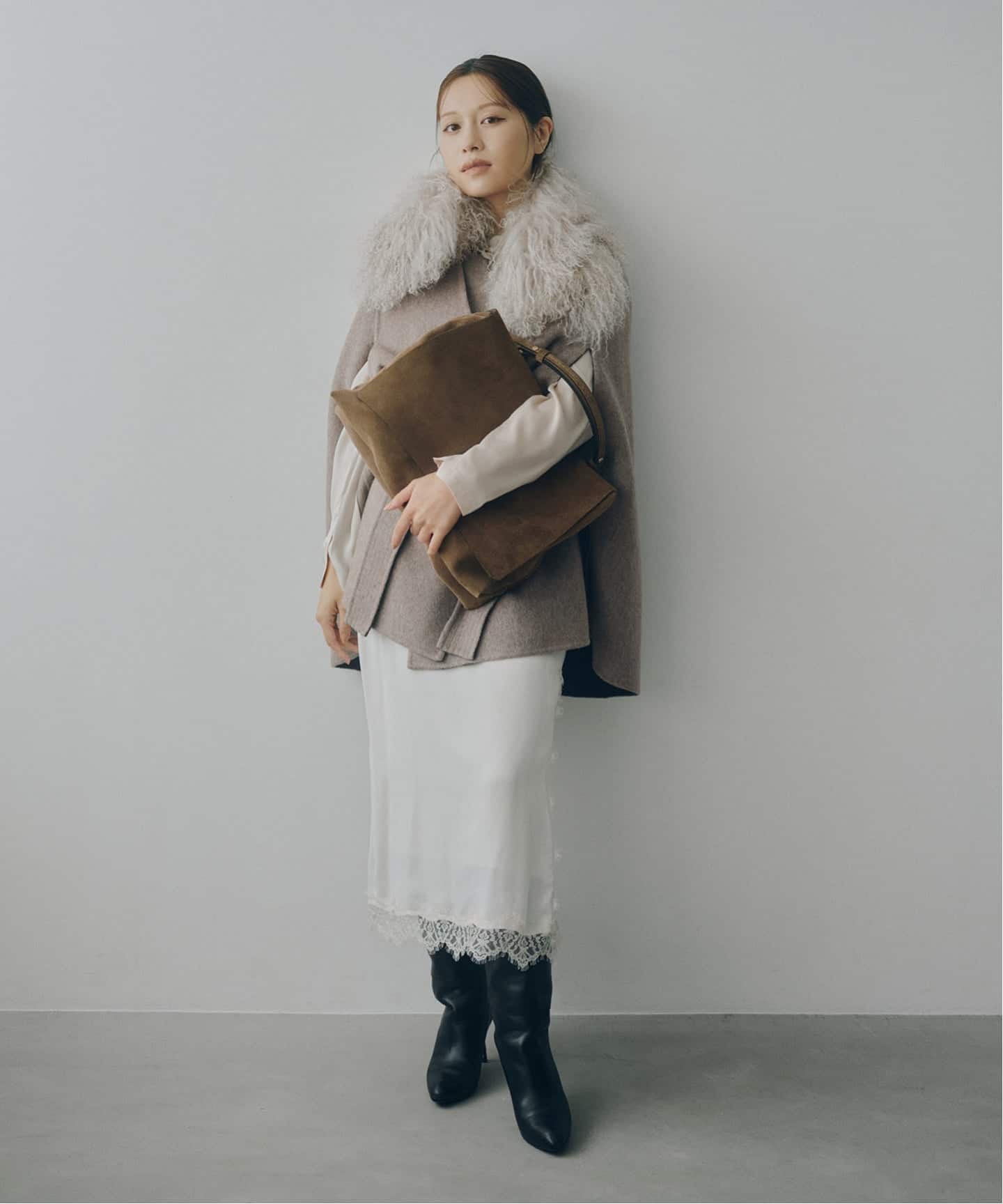 予約》【L'AUBEBLANC×NOBLE】 Dual Face Cape Coat（ノーカラーコート