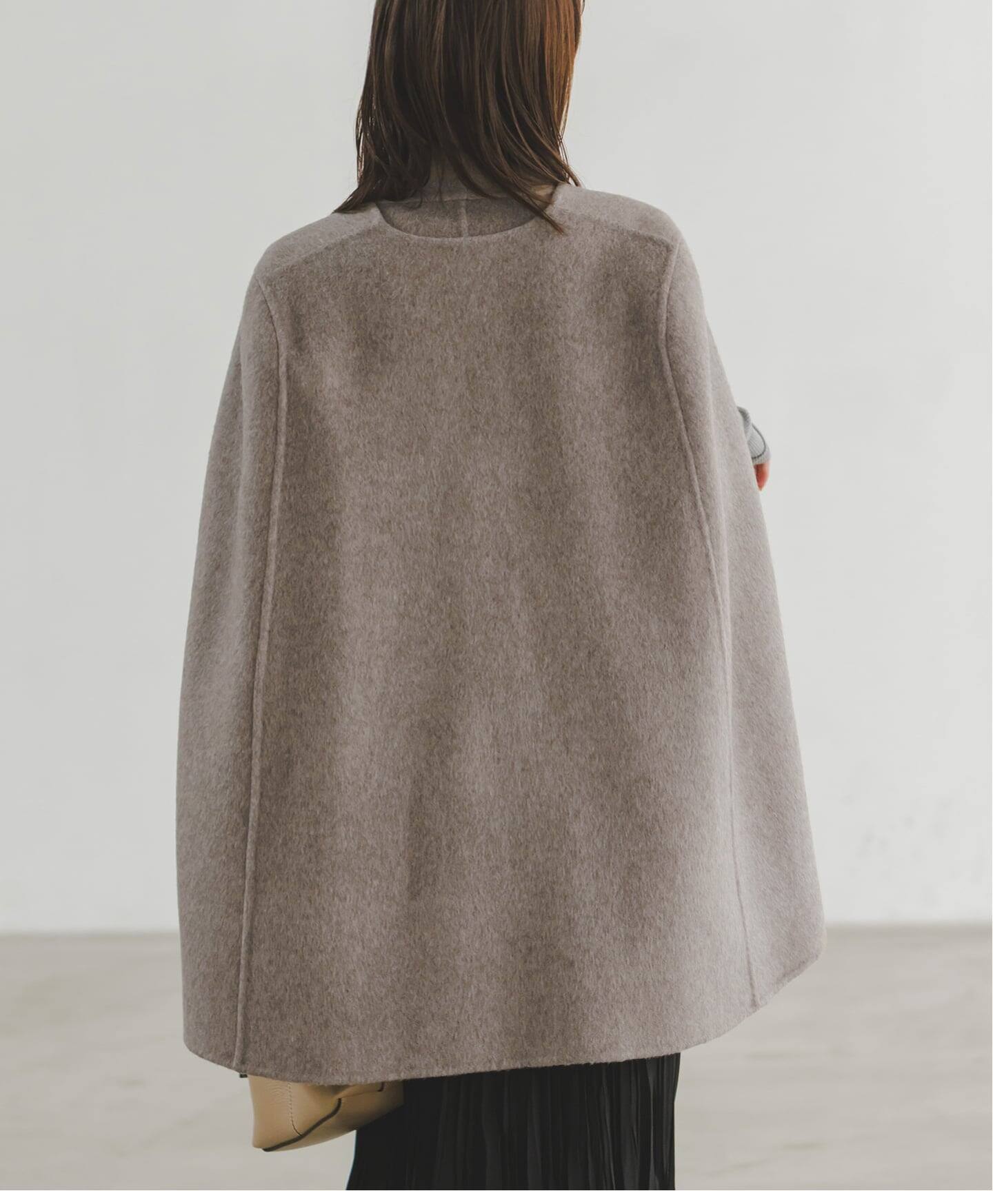 予約》【L'AUBEBLANC×NOBLE】 Dual Face Cape Coat（ノーカラーコート