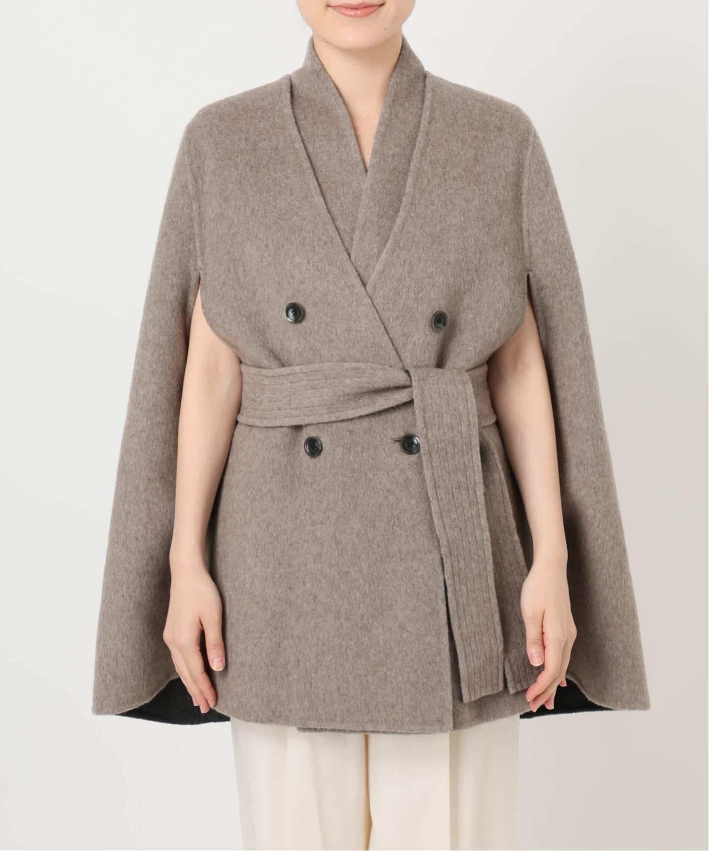 予約》【L'AUBEBLANC×NOBLE】 Dual Face Cape Coat（ノーカラーコート