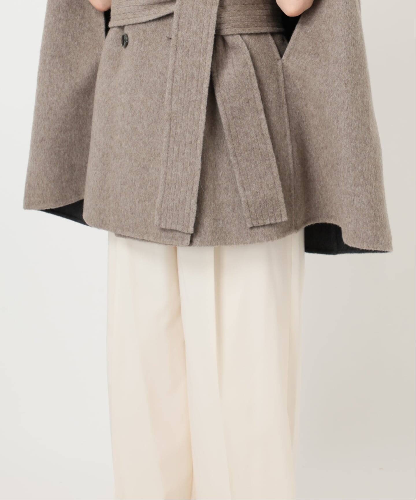 予約》【L'AUBEBLANC×NOBLE】 Dual Face Cape Coat（ノーカラーコート