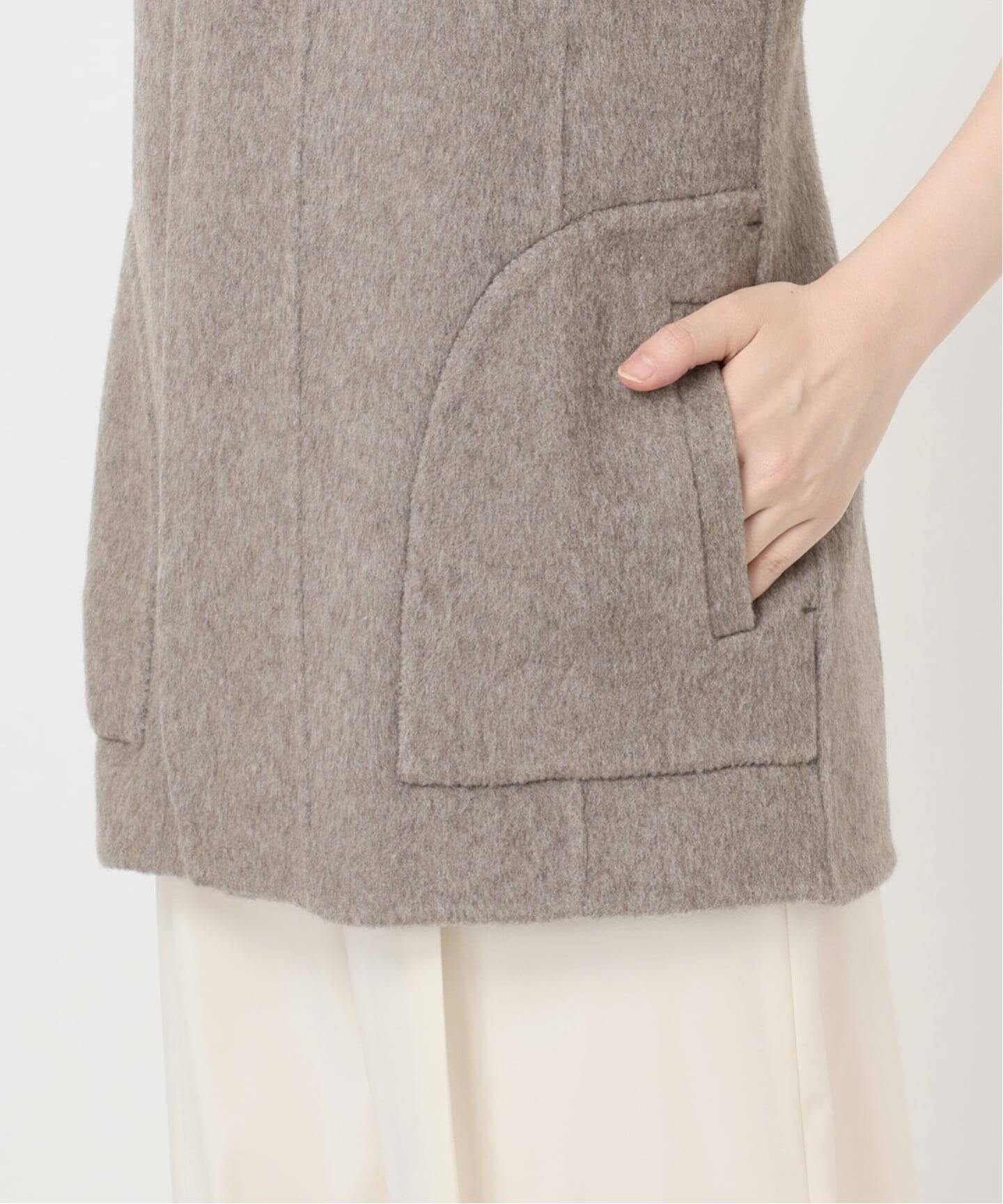 予約》【L'AUBEBLANC×NOBLE】 Dual Face Cape Coat（ノーカラーコート
