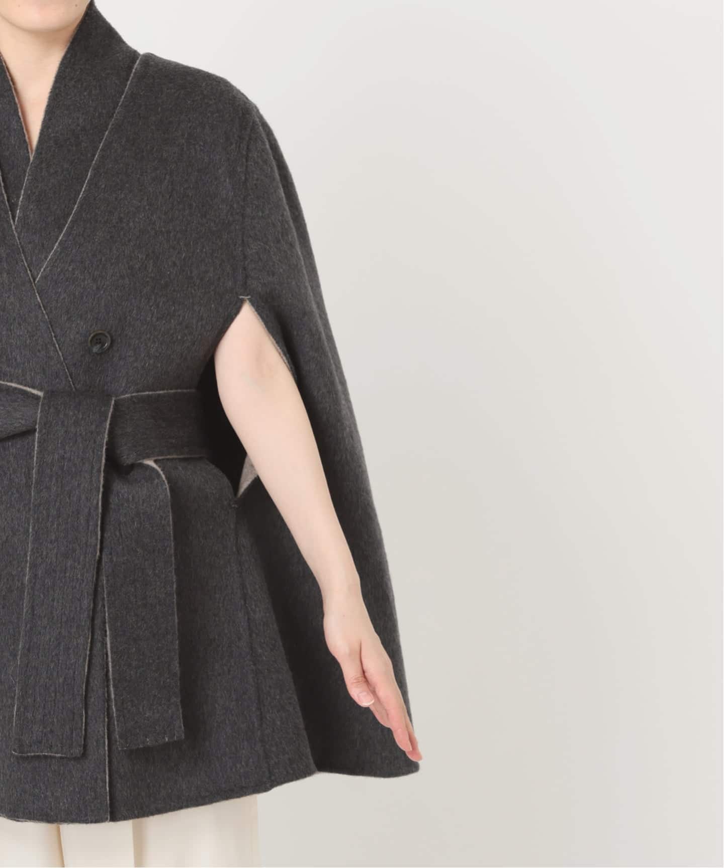 予約》【L'AUBEBLANC×NOBLE】 Dual Face Cape Coat（ノーカラーコート