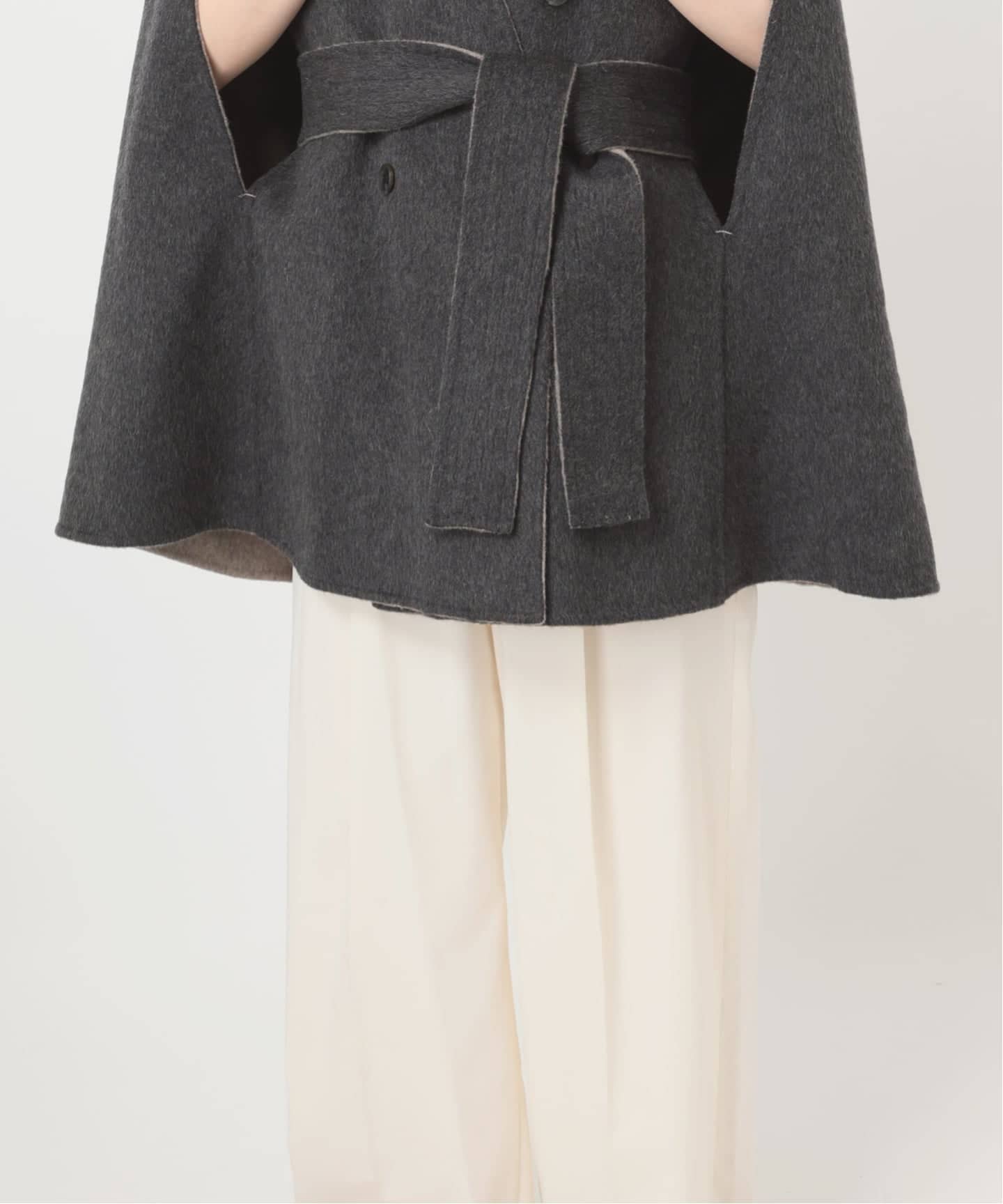 予約》【L'AUBEBLANC×NOBLE】 Dual Face Cape Coat（ノーカラーコート