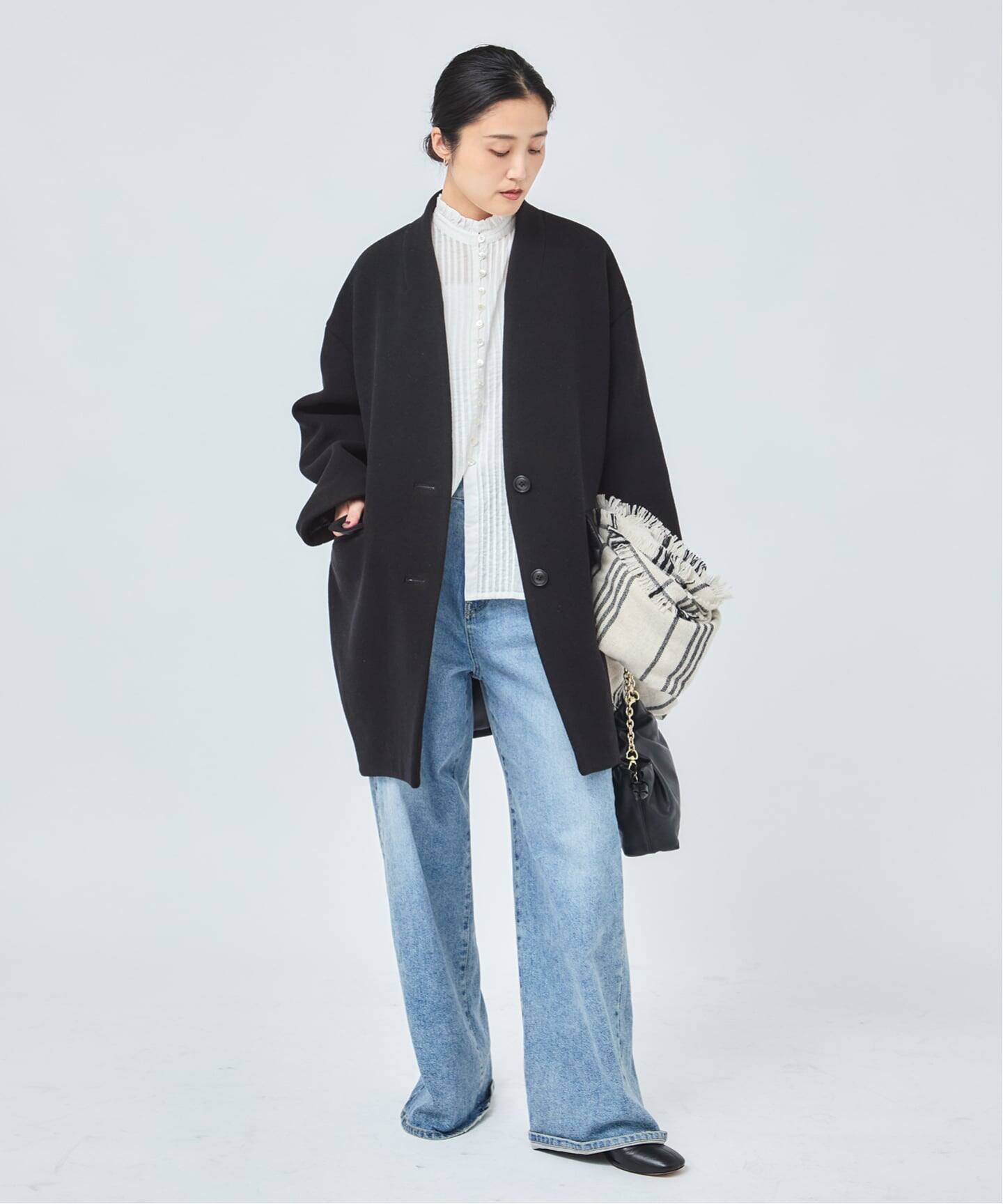 一部WEB限定カラー》SUPER140S/GIOLICA コクーンコート（ノーカラー 
