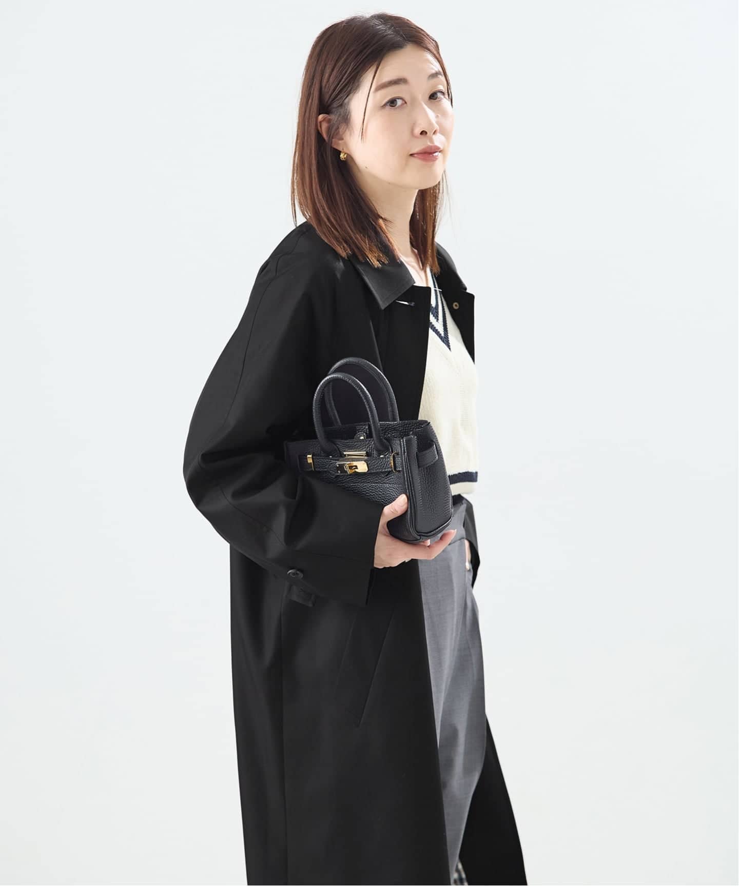 金子綾さん着用】【別注】Aquascutum×LESSAGE ステンカラーコート