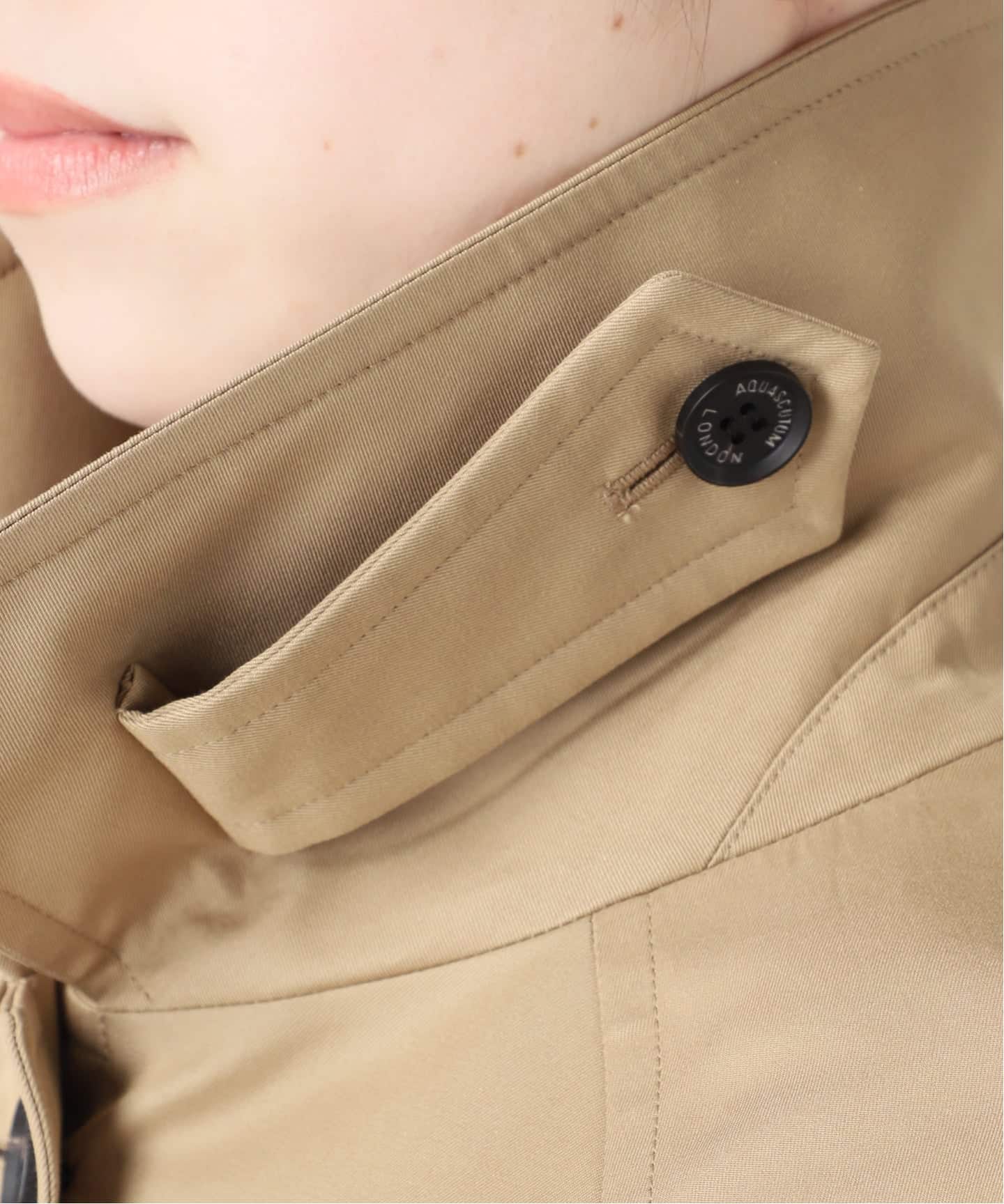 金子綾さん着用】【別注】Aquascutum×LESSAGE ステンカラーコート