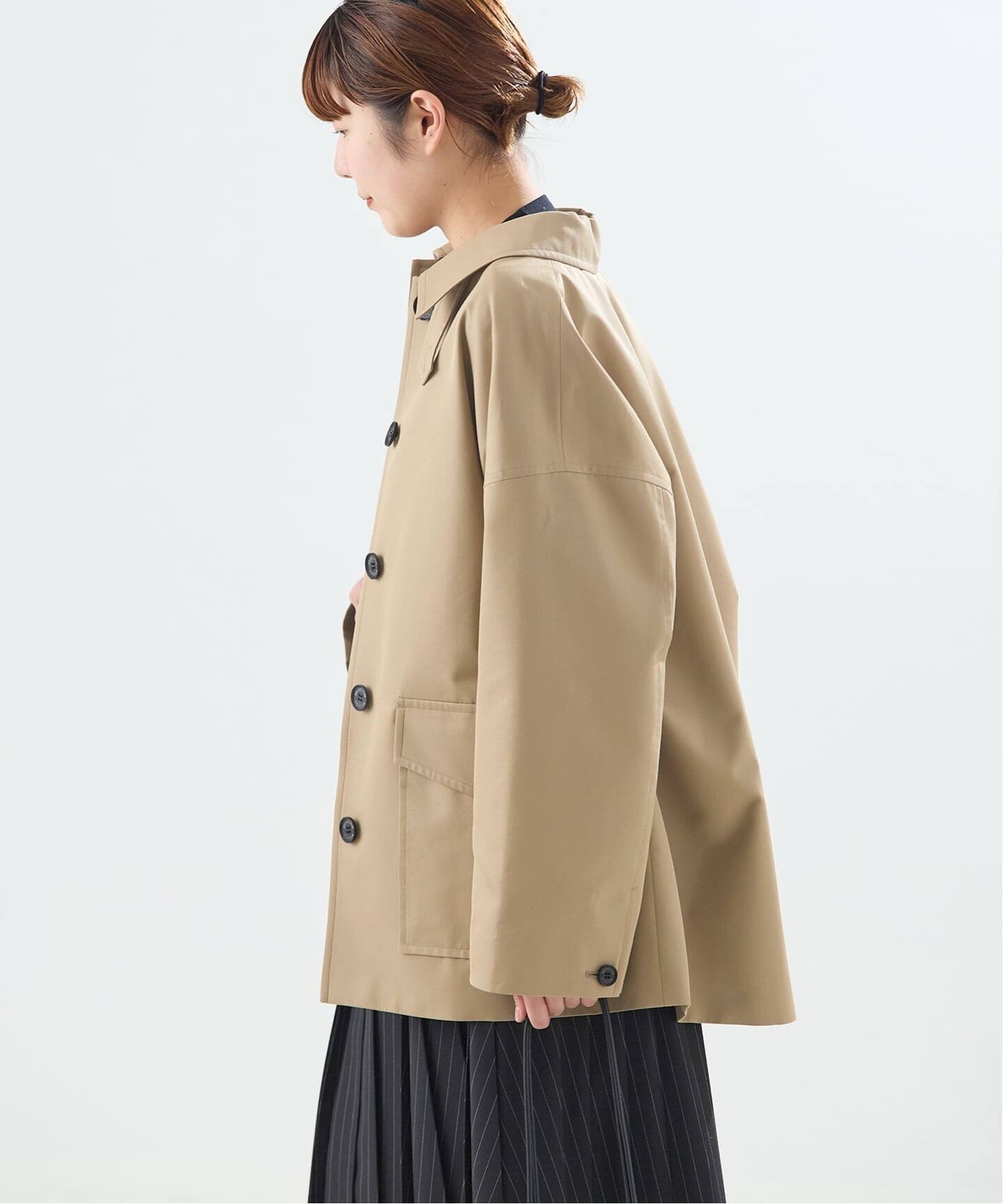 Aquascutum ベージュコートショート38 別注】Aquascutum×LESSAGEショートコート（ステンカラーコート