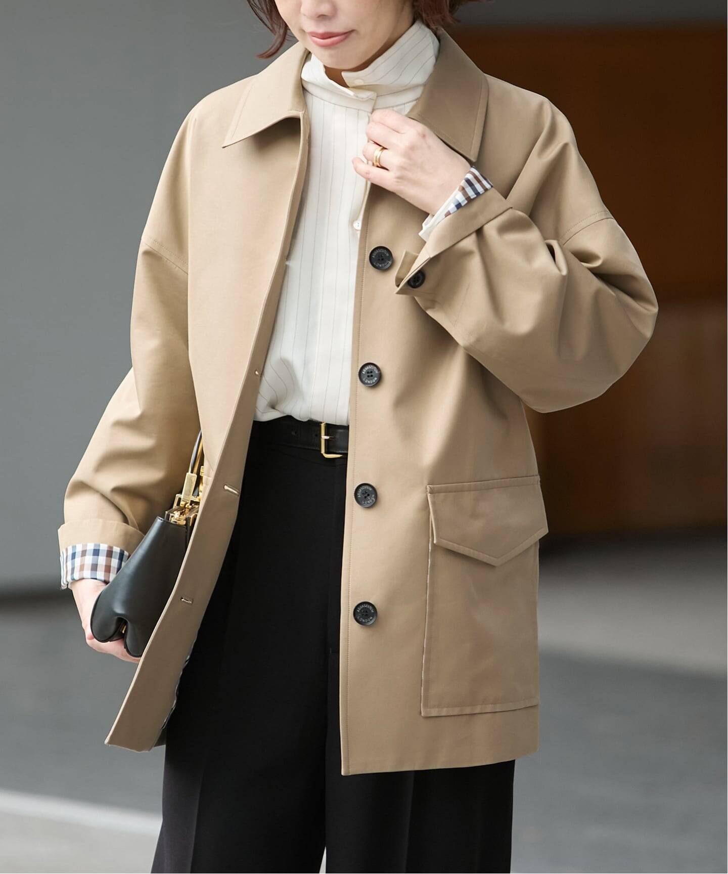 別注】Aquascutum×LESSAGEショートコート（ステンカラーコート 