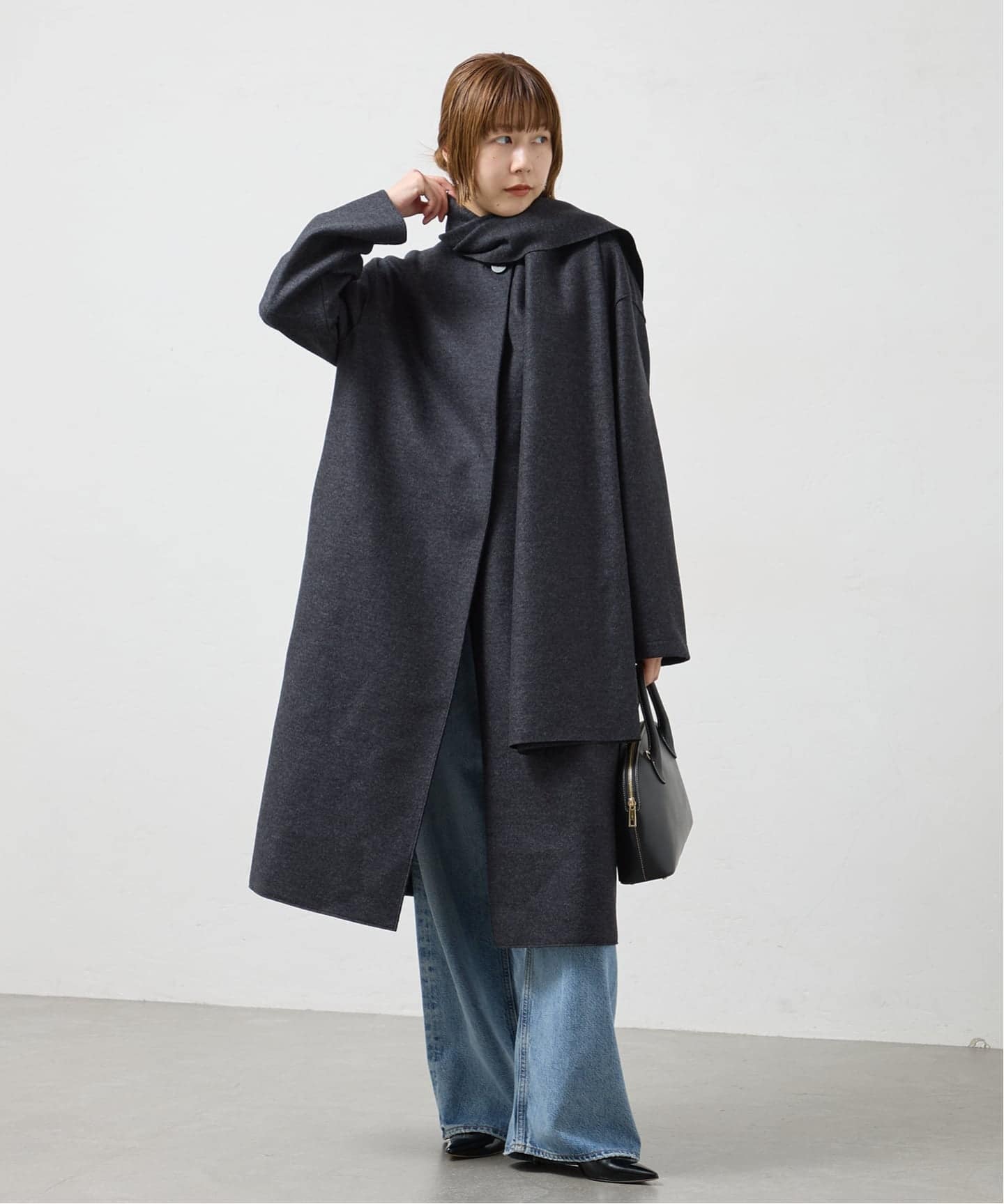 HARRIS WHARF LONDON Women scarf coat light pressed wool コート