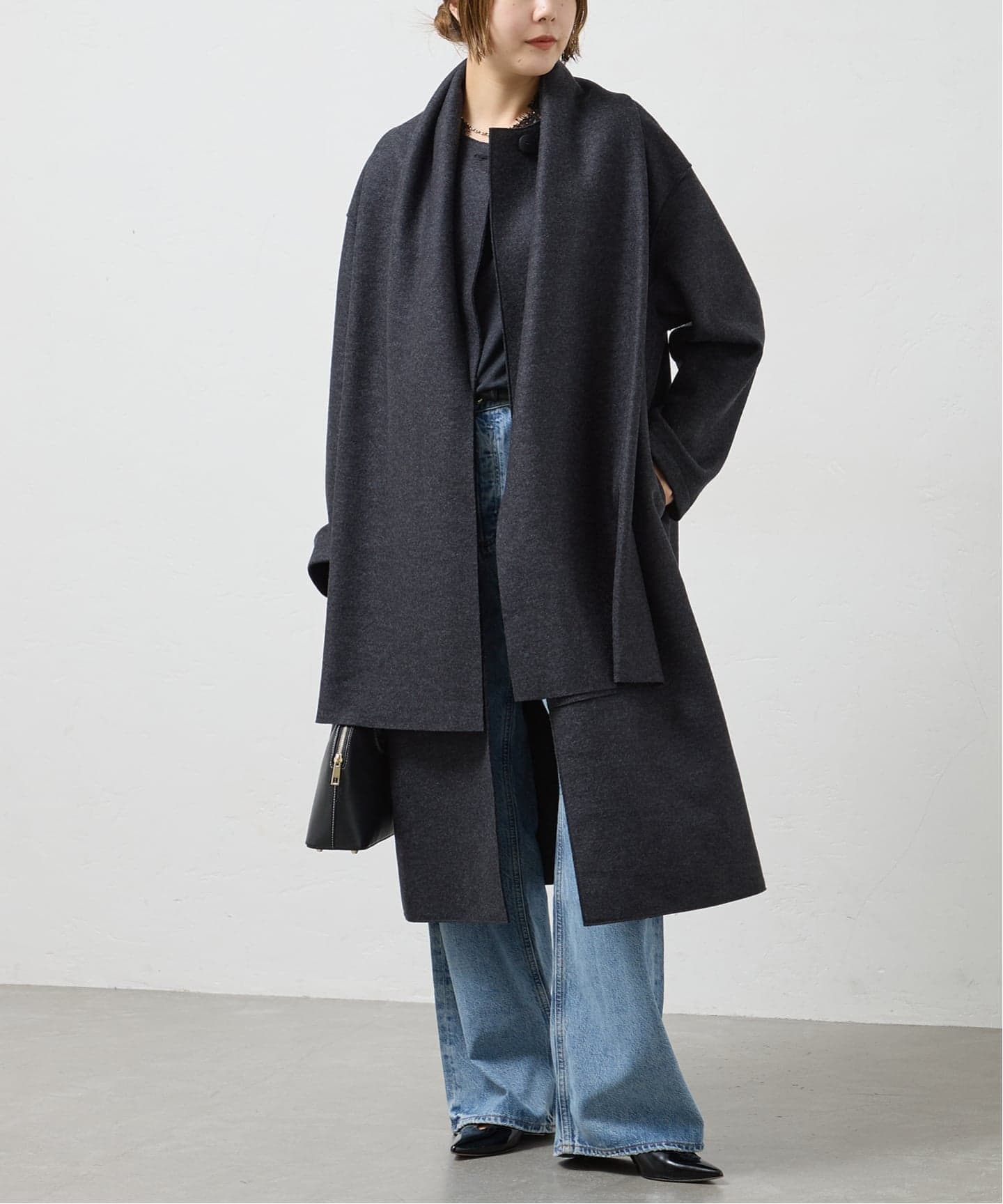 HARRIS WHARF LONDON Women scarf coat light pressed wool コート