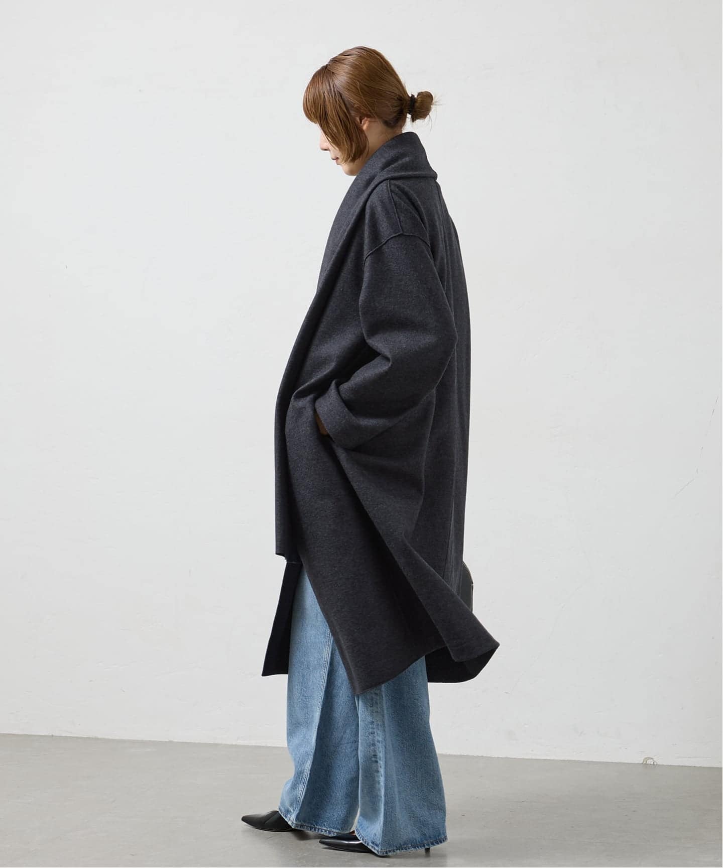HARRIS WHARF LONDON Women scarf coat light pressed wool コート
