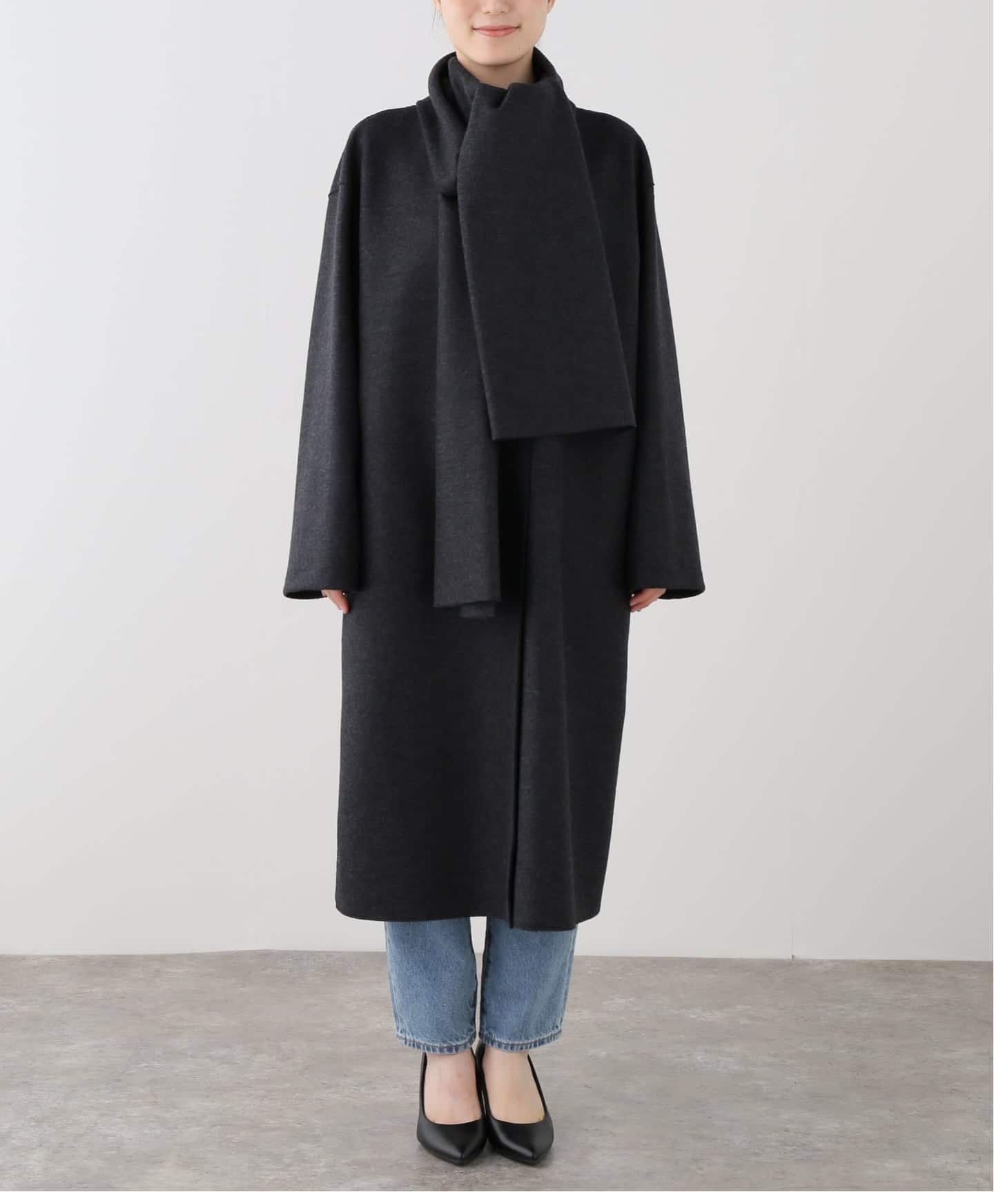 HARRIS WHARF LONDON Women scarf coat light pressed wool コート