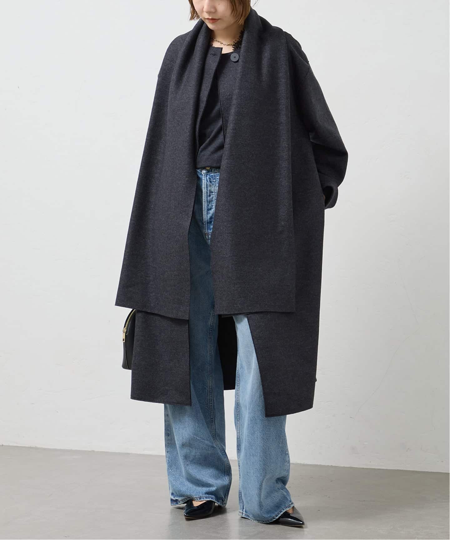 HARRIS WHARF LONDON Women scarf coat light pressed wool コート