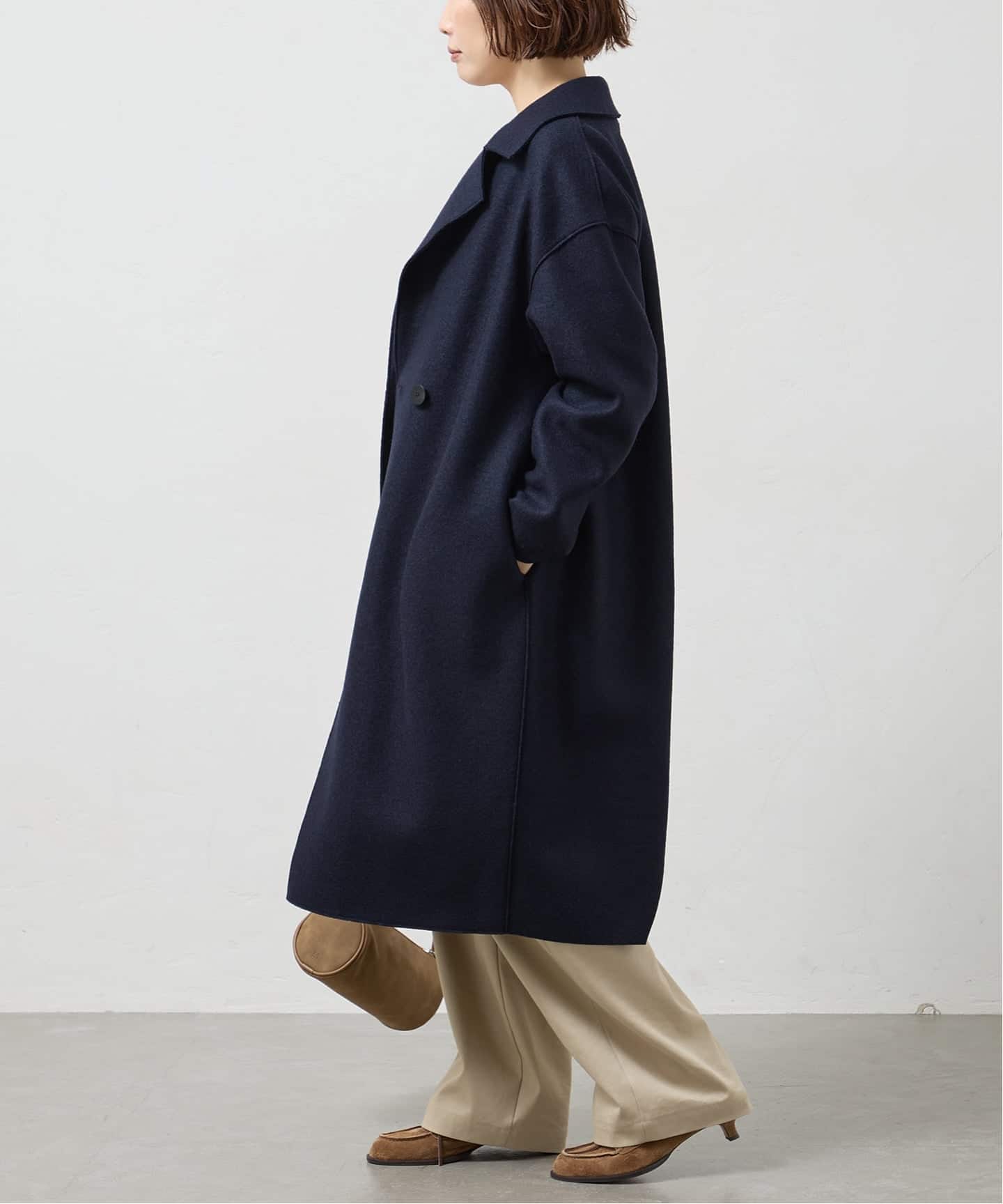 HARRIS WHARF LONDON 別注 Women dropped shoulder d.b. コート