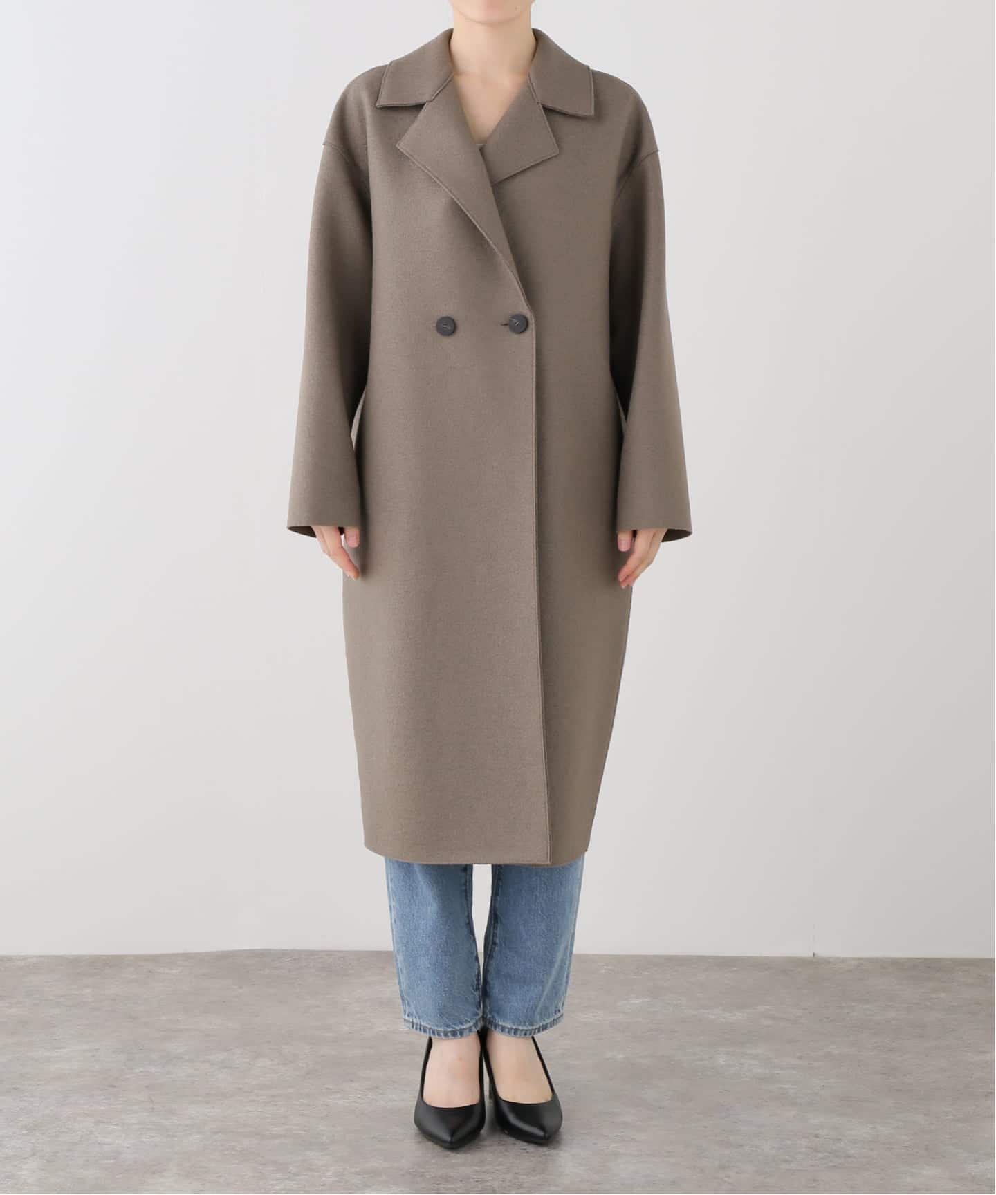 HARRIS WHARF LONDON 別注 Women dropped shoulder d.b. コート