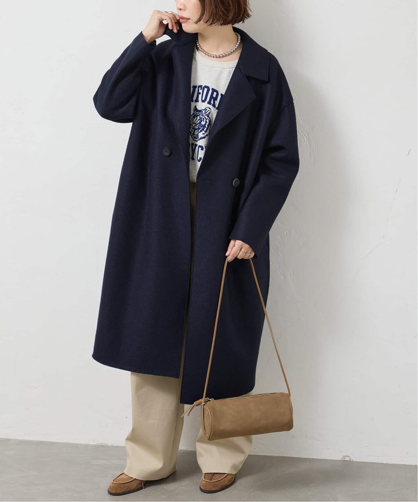 HARRIS WHARF LONDON 別注 Women dropped shoulder d.b. コート