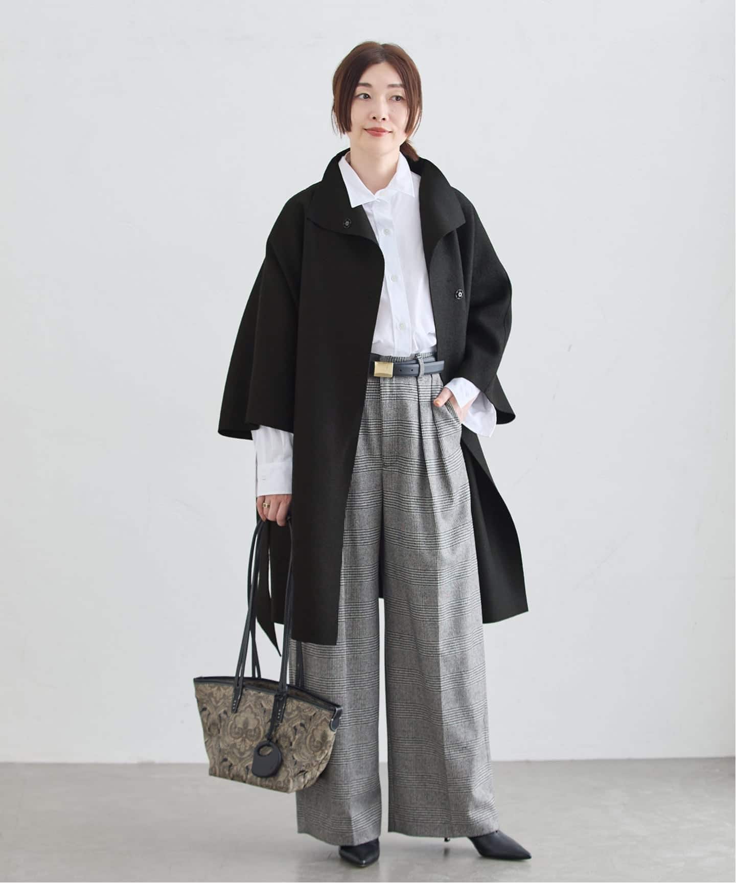 HARRIS WHARF LONDON 別注 Women kimono mantle pressed wool コート