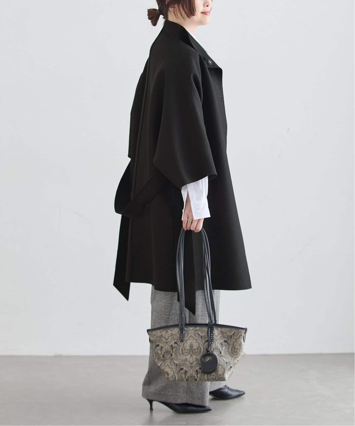 HARRIS WHARF LONDON 別注 Women kimono mantle pressed wool コート