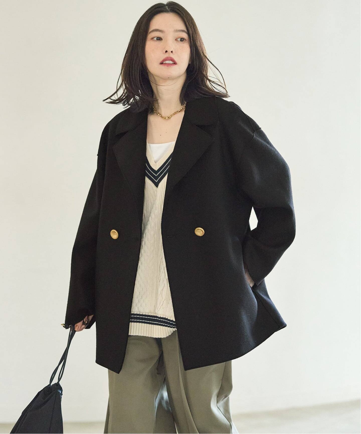 HARRIS WHARF LONDON Women dropped shoulder d.b. jacket p コート 