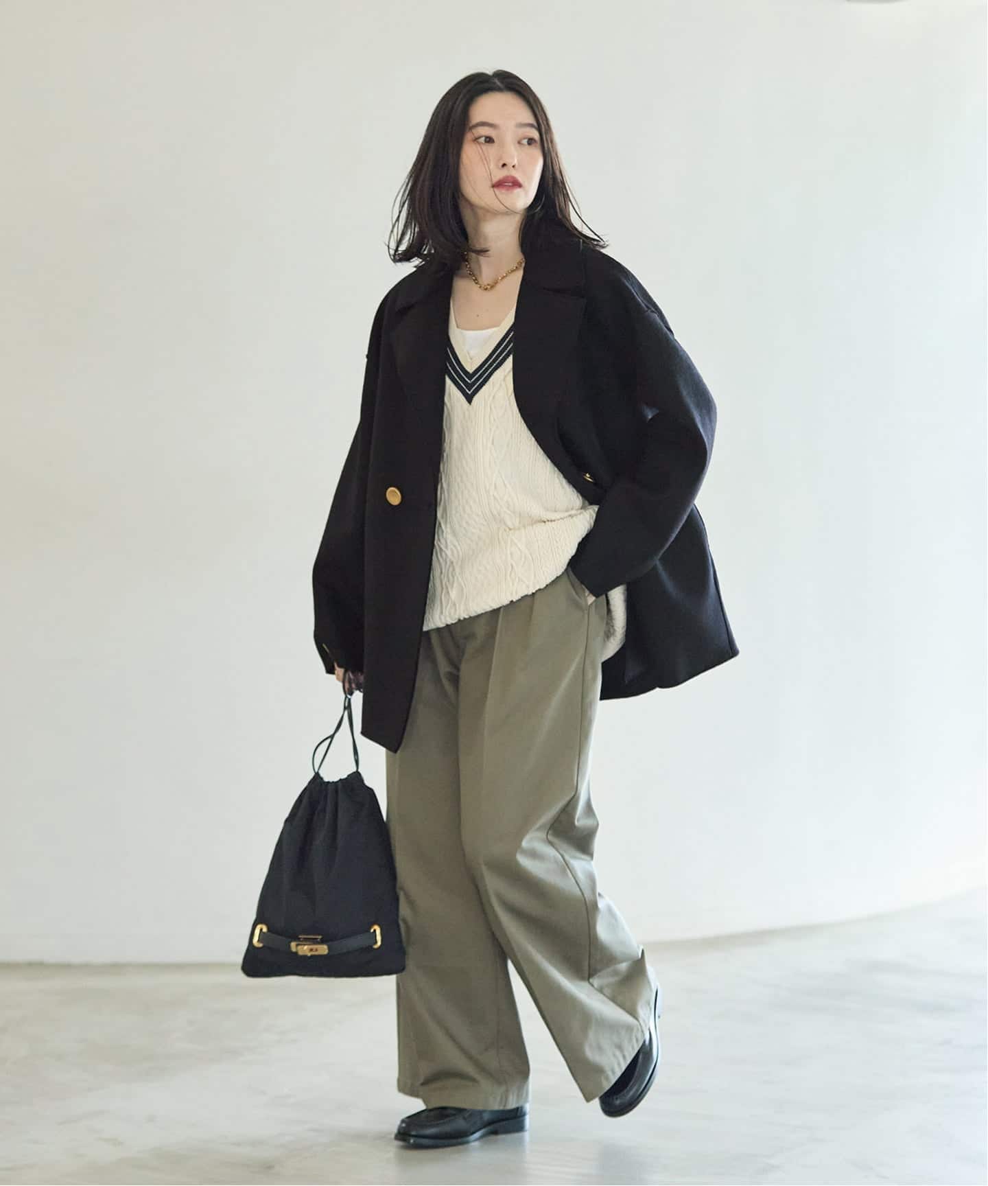 HARRIS WHARF LONDON Women dropped shoulder d.b. jacket p コート