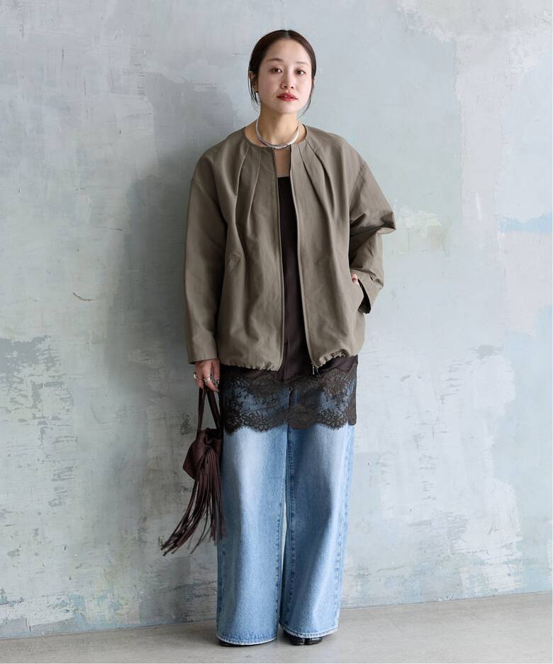 予約》グログランノーカラーコクーンコート（ノーカラーコート  