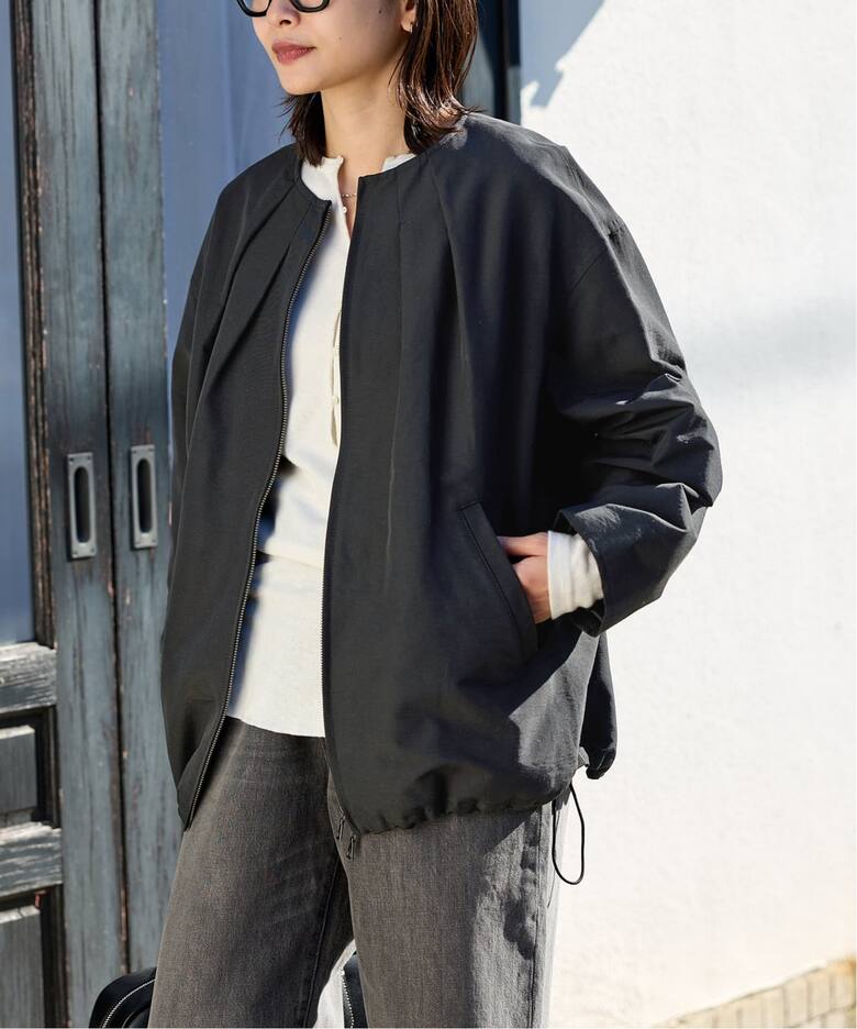 予約》グログランノーカラーコクーンコート（ノーカラーコート  