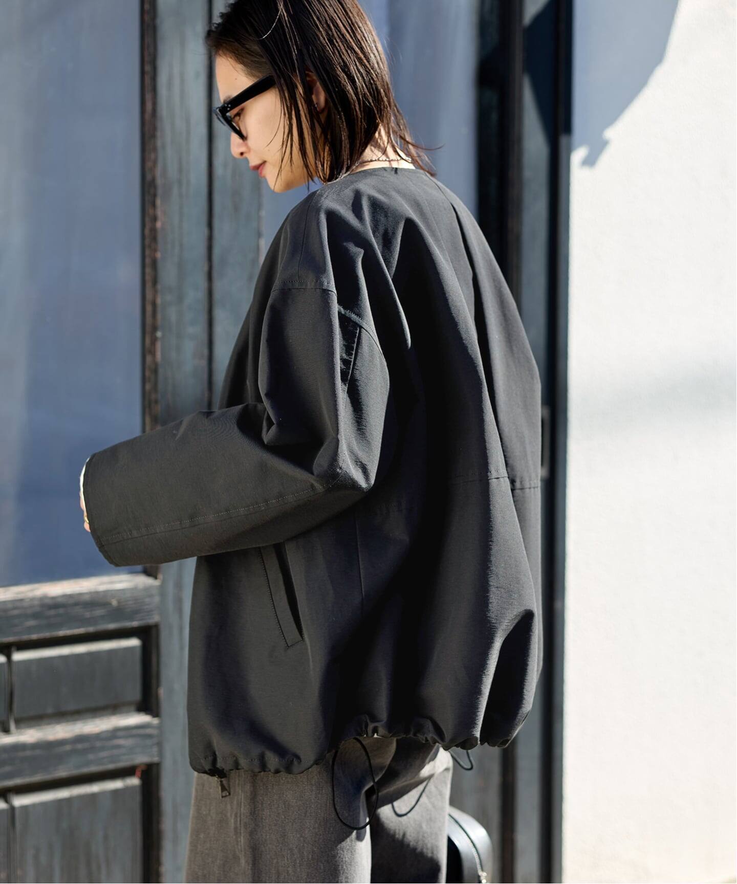 グログランノーカラーコクーンコート（ノーカラーコート）｜JOURNAL