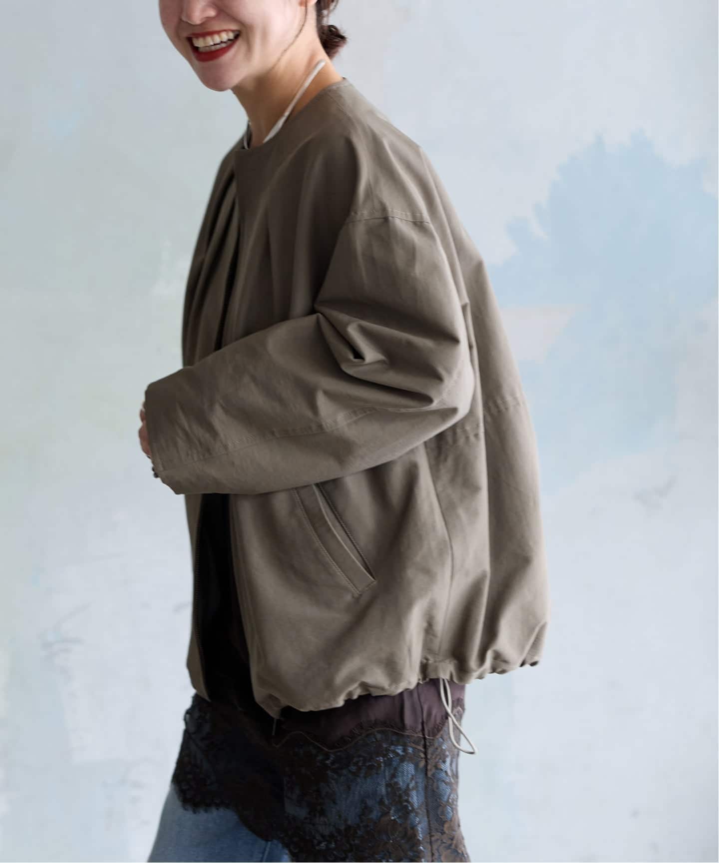 予約》グログランノーカラーコクーンコート（ノーカラーコート