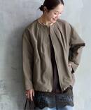 グログランノーカラーコクーンコート