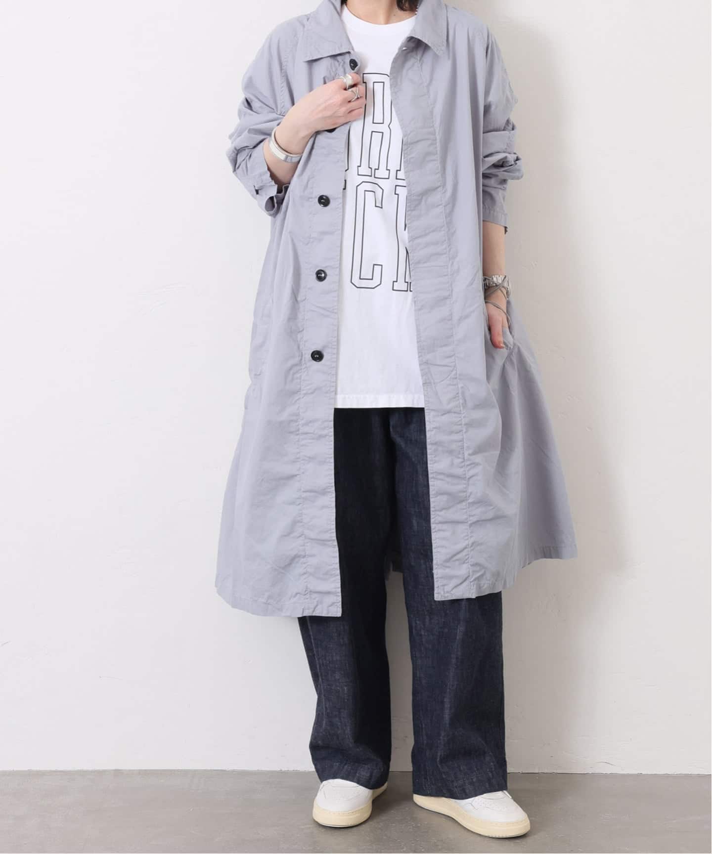 ジャケット・アウター faded cotton balmacaan coat SILK/LINEN FADED GABARDINE BALMACAAN COAT｜ICE GRAY – Cornier