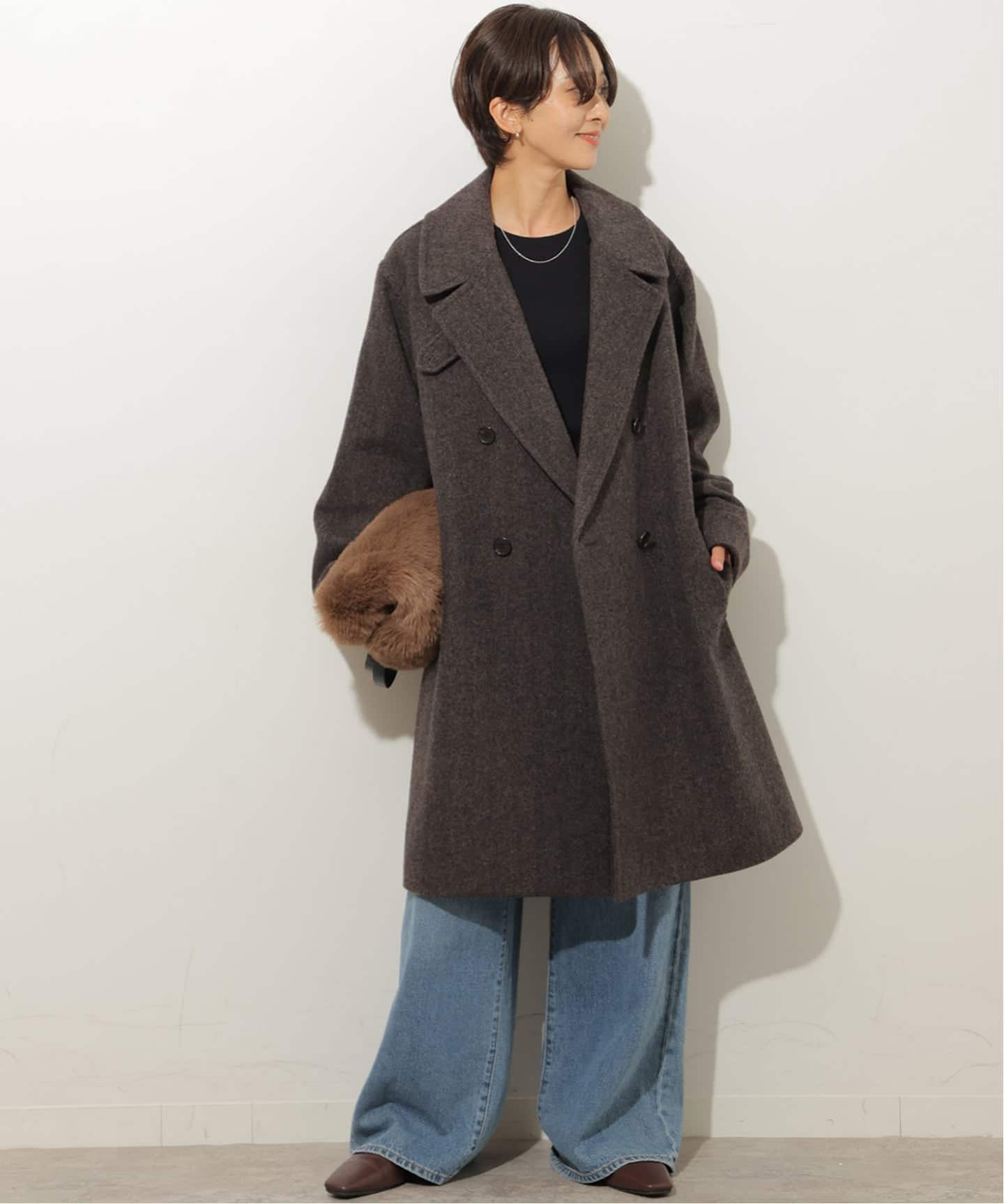 予約》尾州ウールスーパー100モッサロングコート（その他ブルゾン