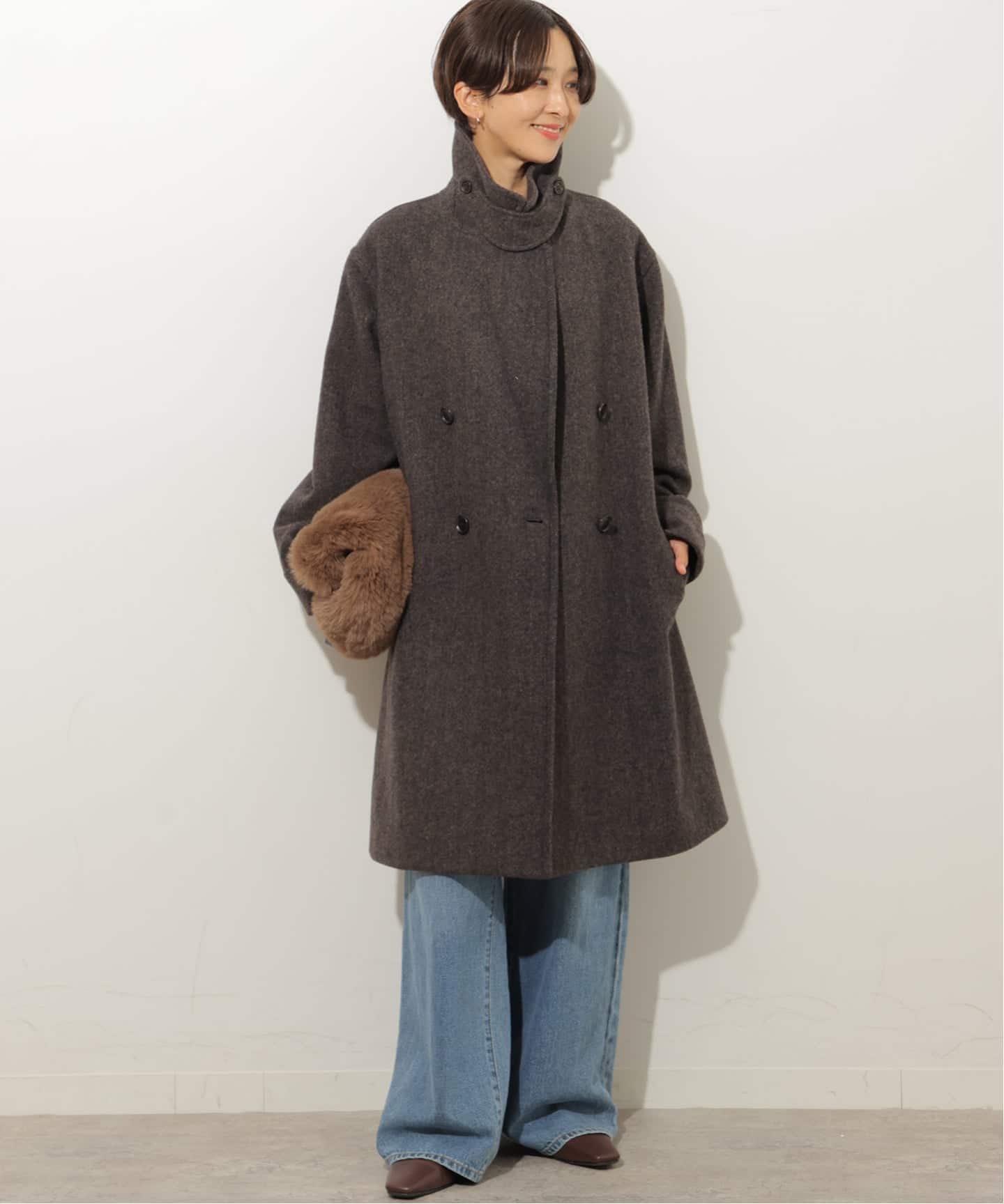 予約》尾州ウールスーパー100モッサロングコート（その他ブルゾン