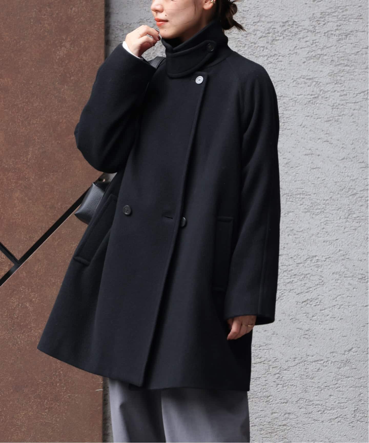 新品 尾州ウールモッサWブレストハーフコート WEB限定追加予約 / 新色》尾州ウールモッサWブレストハーフコート