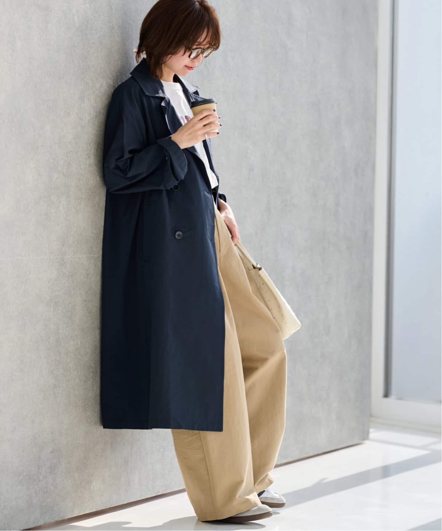 追加2》［洗濯機洗い可］コットンナイロンライトトレンチコート