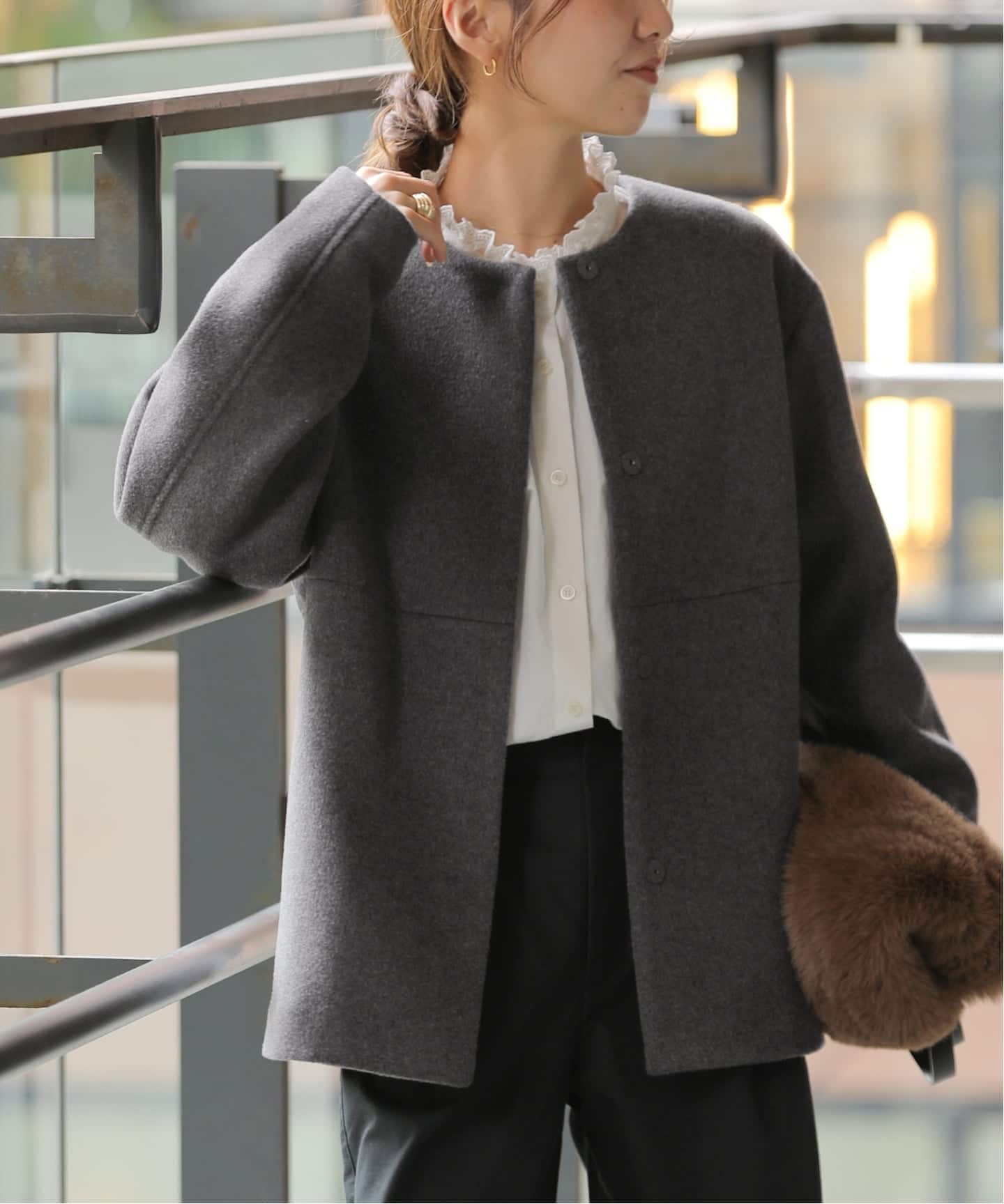 ジャーナルスタンダードレリューム☆WOOL140クルーネックコート
