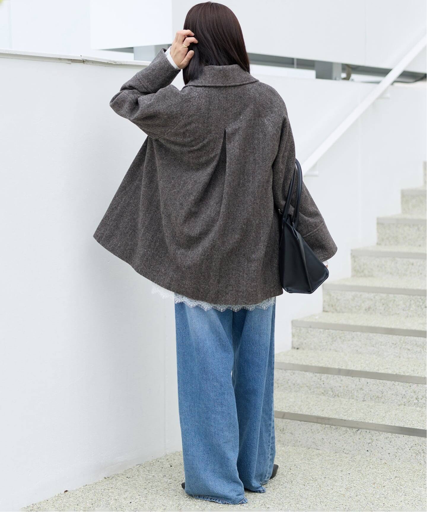 追加予約 / 新色》尾州ウールスーパー100Aラインコート（ステンカラー 