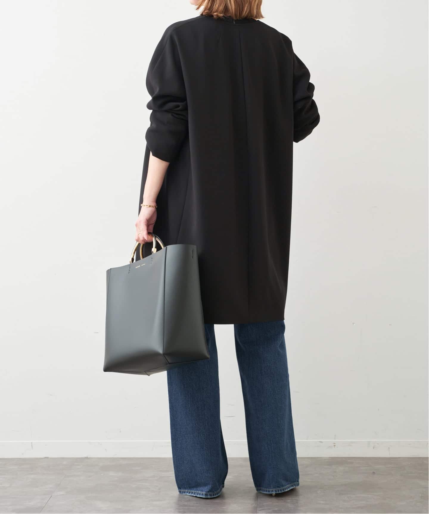 Deuxieme Classe  トリアセジョーゼットコート トリアセジョーゼット Vネック コート（ノーカラーコート）｜Deuxieme