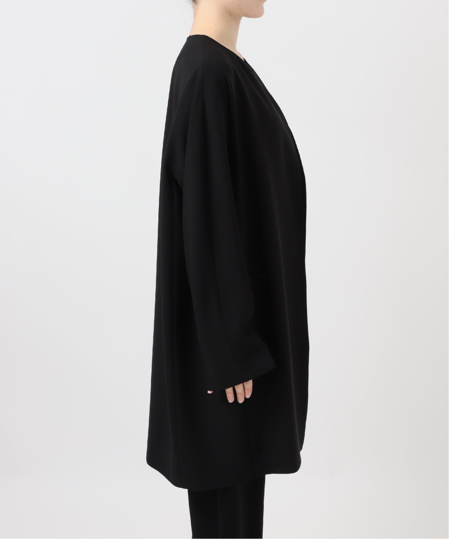 【1回着用のみ】Deuxieme Classe トリアセジョーゼットコート 黒 Deuxieme Classe（ドゥーズィエムクラス）の「トリアセジョーゼット V