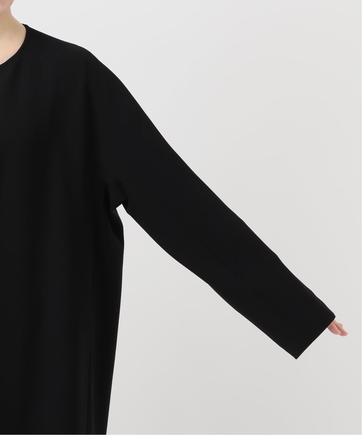 トリアセジョーゼット ノーカラー ハーフコート（ノーカラーコート