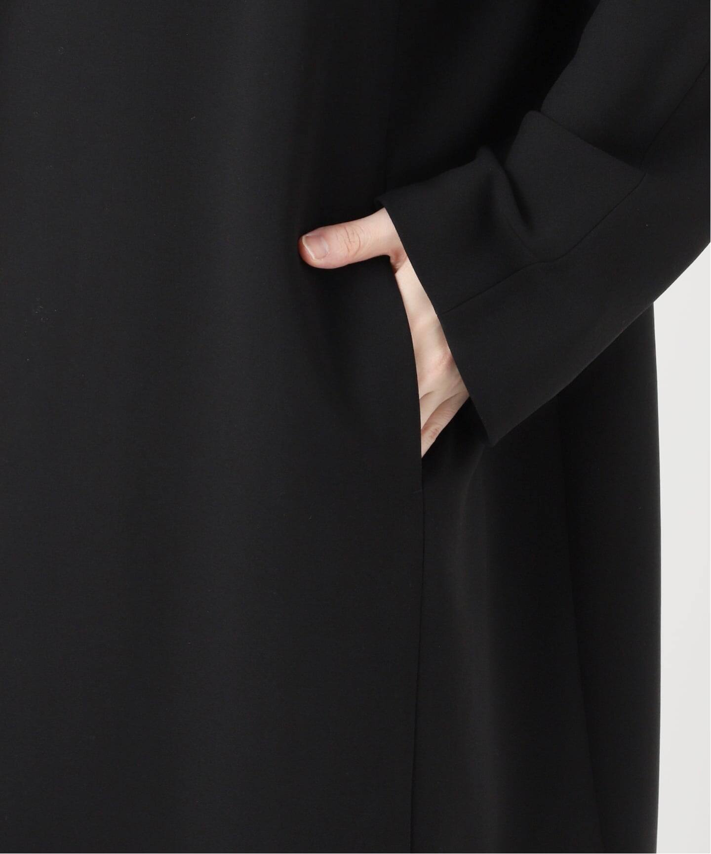 【1回着用のみ】Deuxieme Classe トリアセジョーゼットコート 黒 トリアセジョーゼット ジャケット（その他アウター）｜Deuxieme Classe