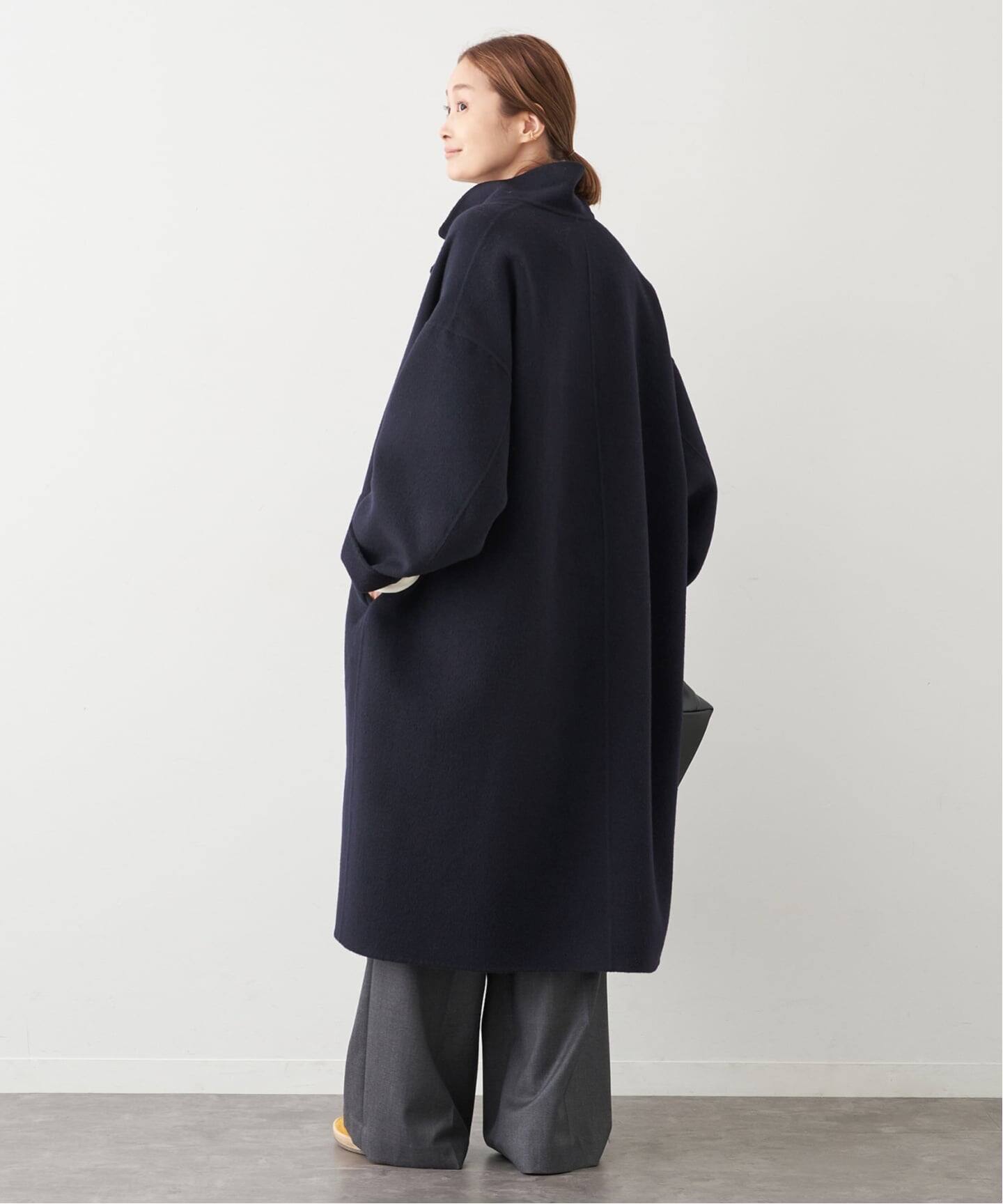 ウールアンゴラリバーコート　ブラック Deuxieme Classe ウールアンゴラリバーコート