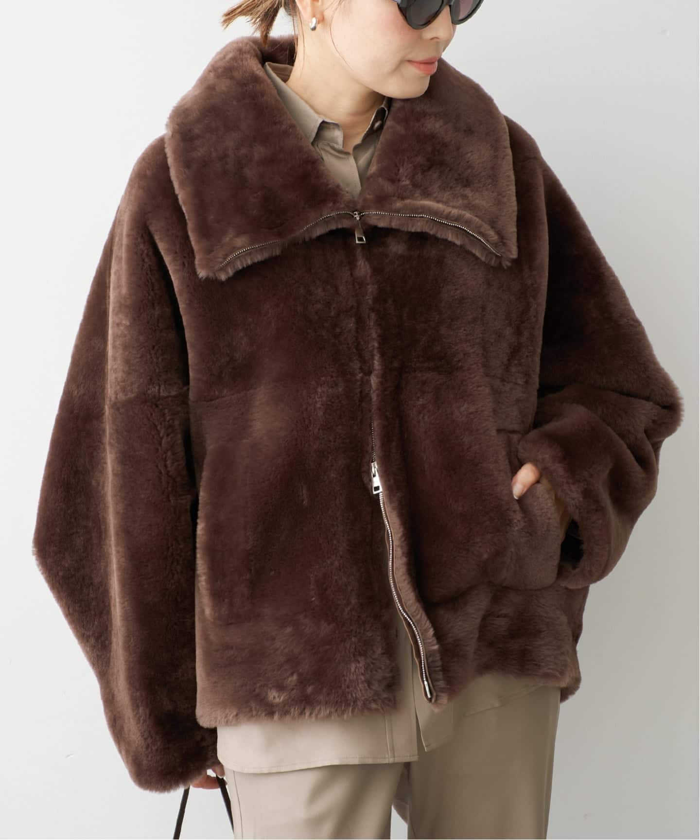 BLANCHA/ブランカ】Straight merino shearling jacket（ムートンコート