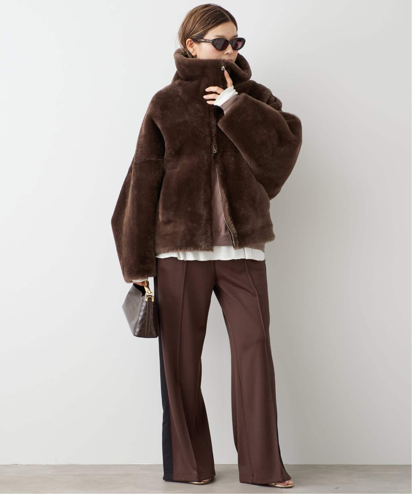 【SUNNY】ドゥーズィエムクラス　BLANCHAブランカ　ムートンコート BLANCHA/ブランカ】Straight merino shearling jacket（ムートンコート